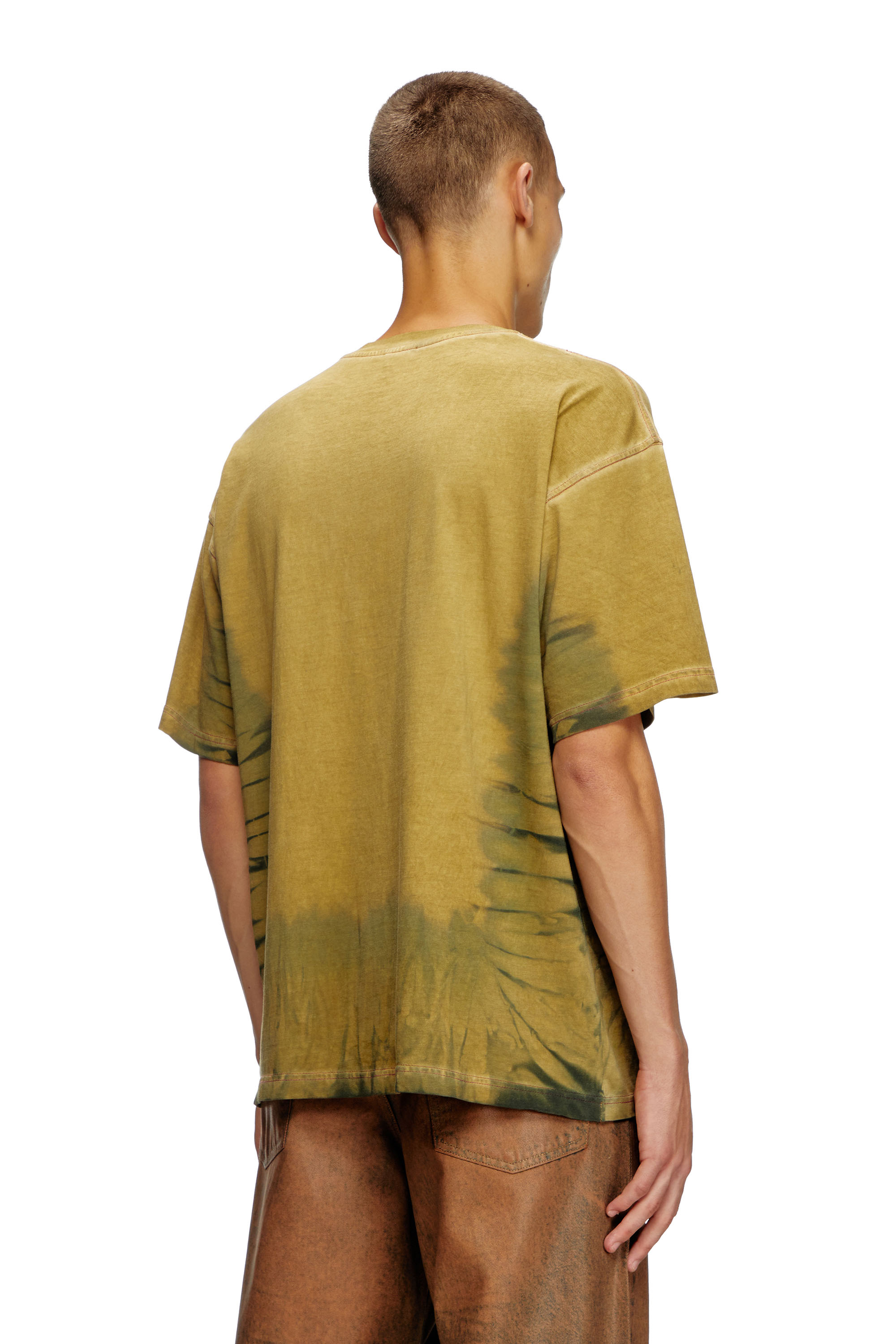 Diesel - T-BOXT-R24, Man's Tie-dye T-shirt with spotlight print in Light Brown - 3