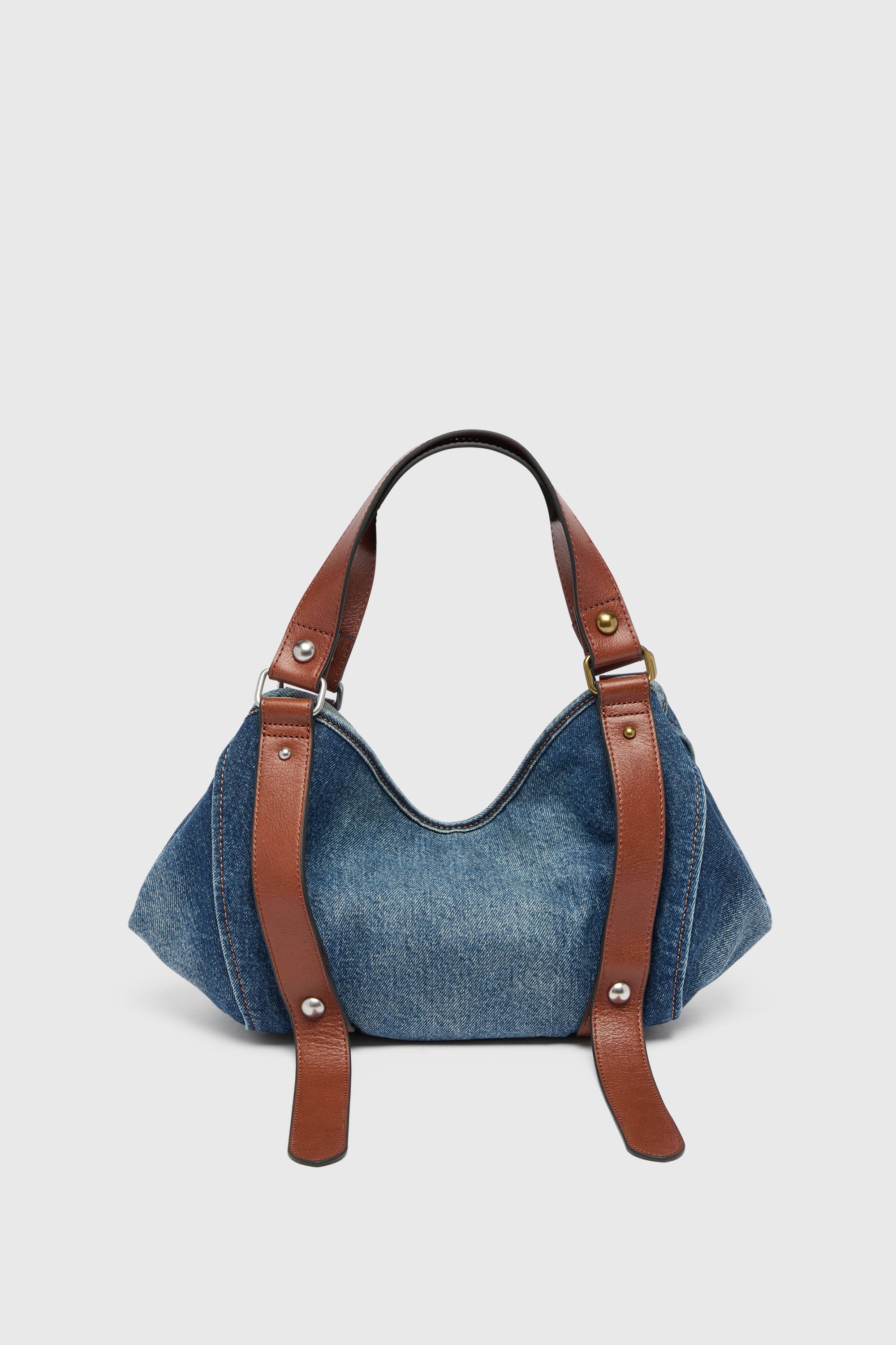 Diesel - D-ONE TOPHANDLE S, Woman's D-One-Small top-handle bag in denim and leather in Blue - 2