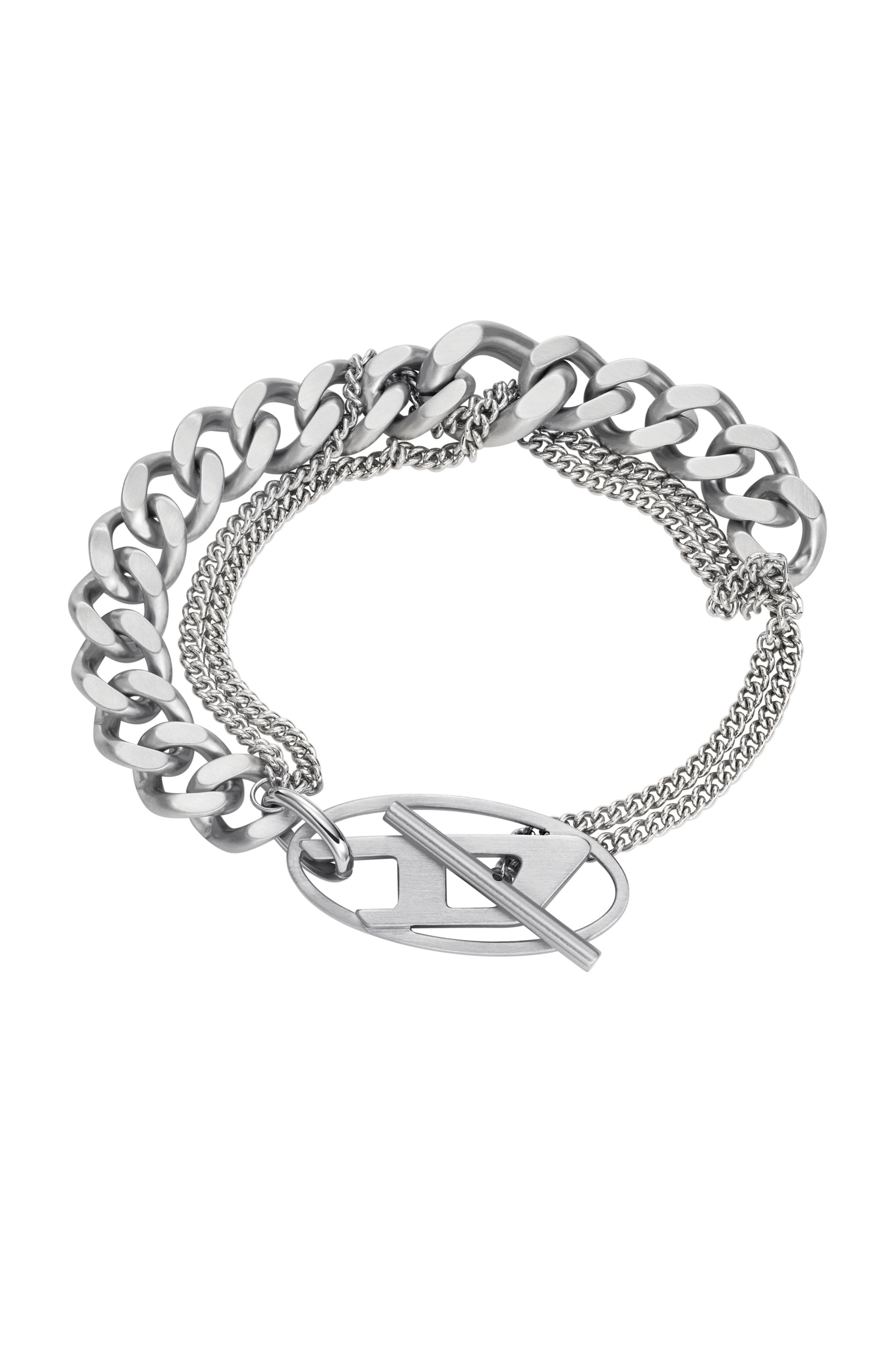 ネックレス・ペンダント DIESEL Peekaboo Oval D Logo Chain Bracelet DX1550040 Diesel Oval D Logo Silver Tone Bracelet DX1550040 – Watch