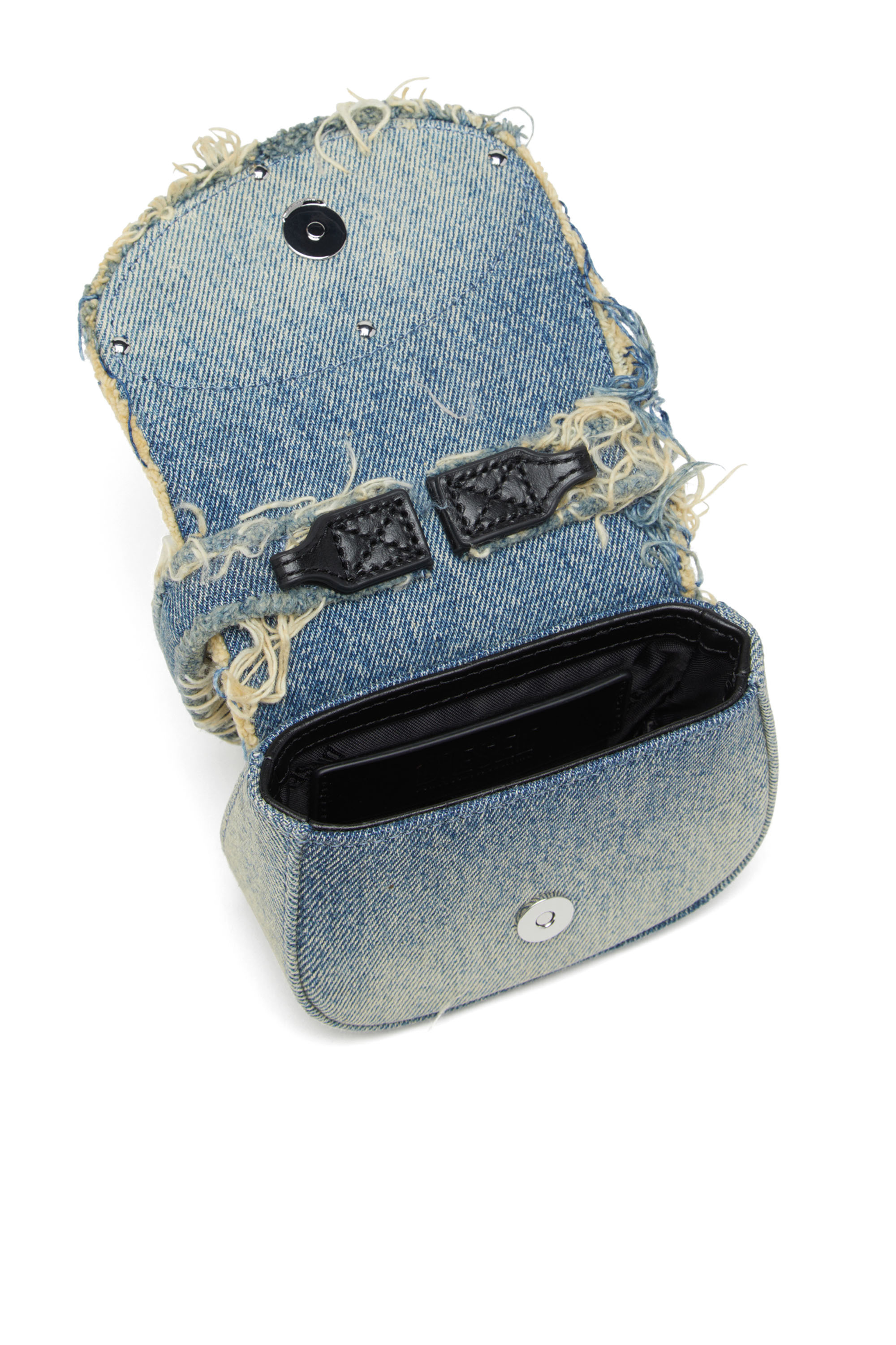 Diesel - 1DR XS, Woman's 1DR XS-Iconic mini bag in denim and crystals in Blue - 4