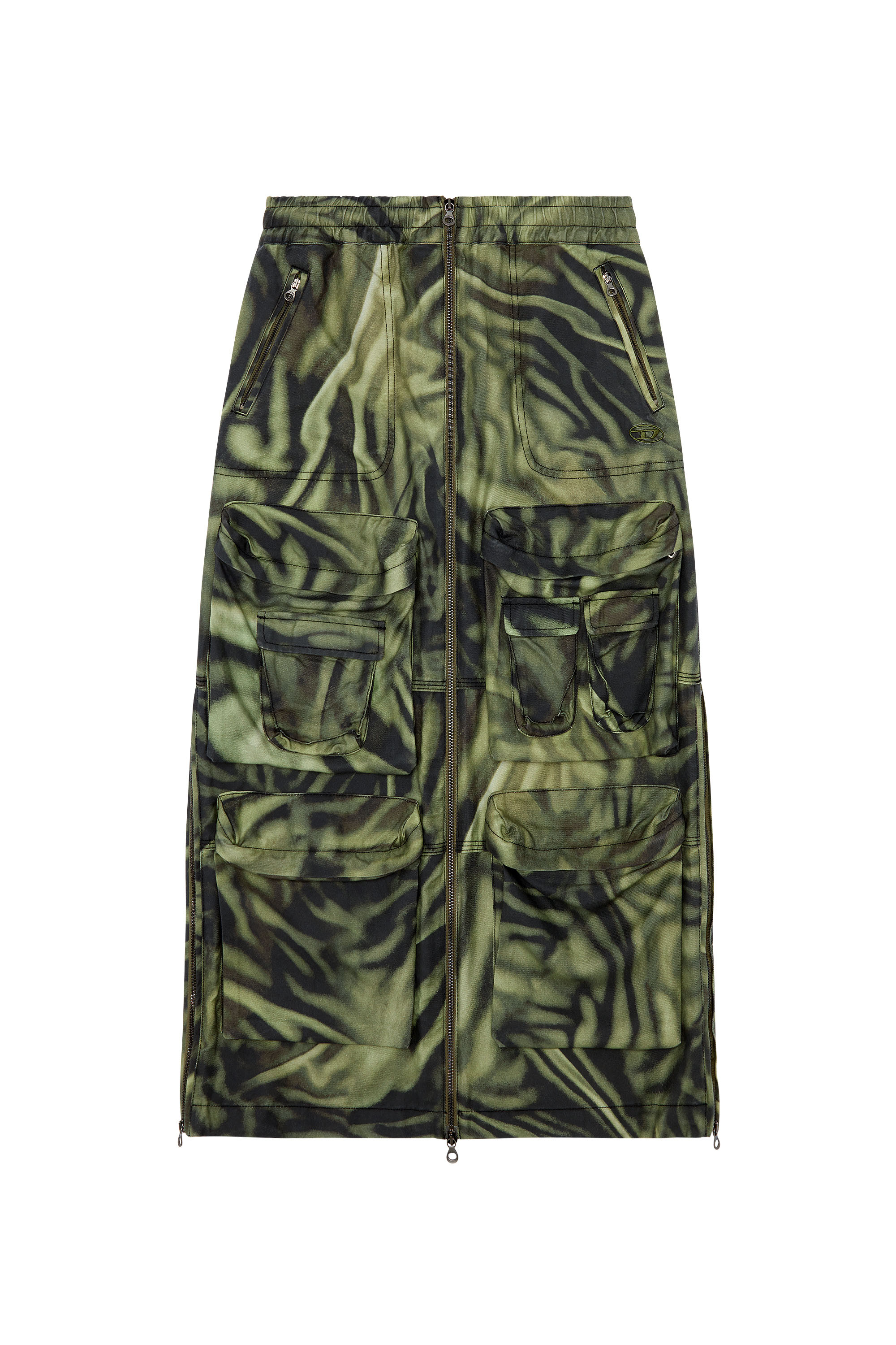Diesel - O-MIRTOW, Woman Long cargo skirt with zebra-camo print in Multicolor - Image 5