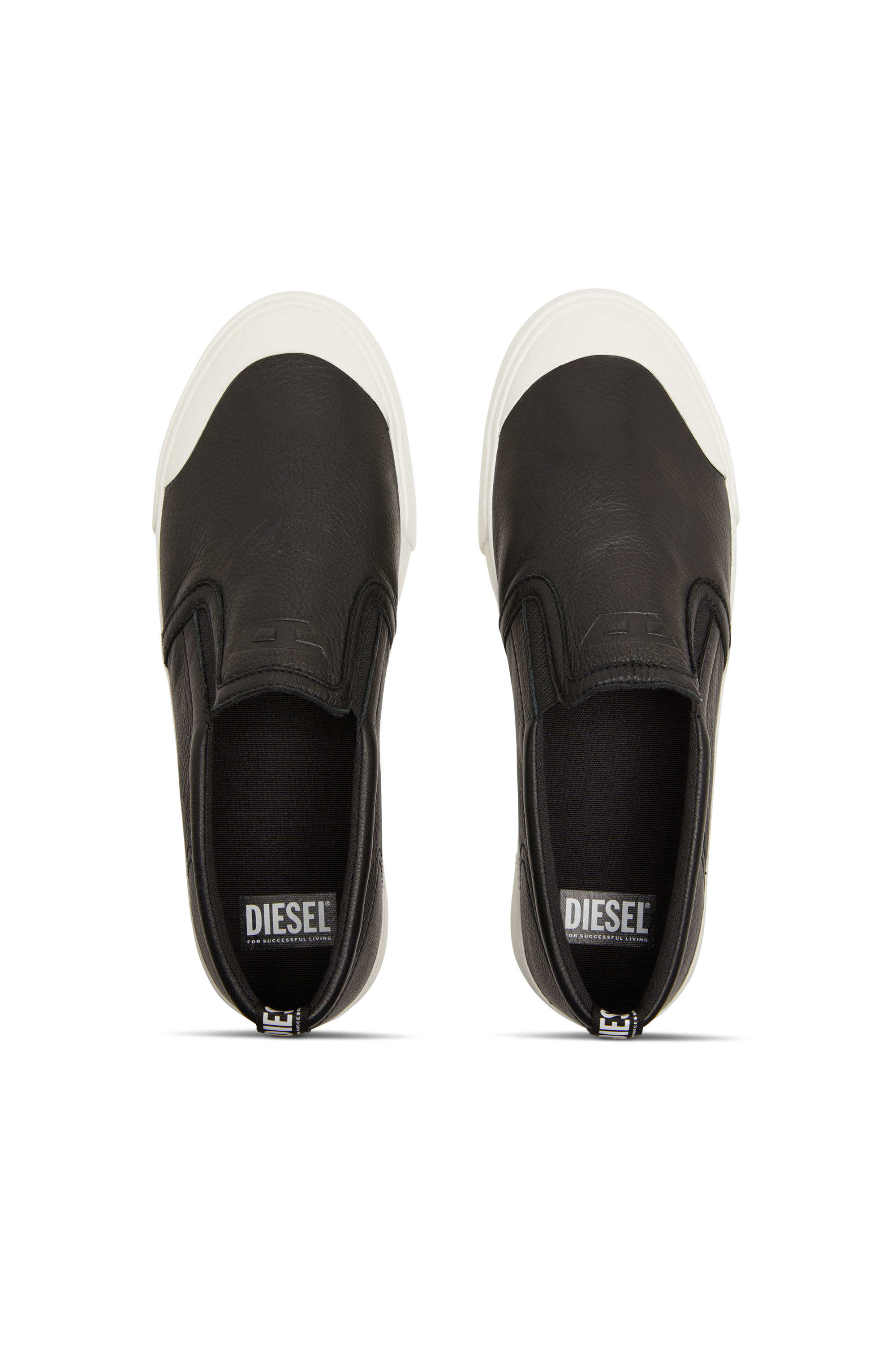 Diesel - S-ATHOS SLIP ON, Man's S-Athos-Slip-on sneakers in plain leather in Black - 5