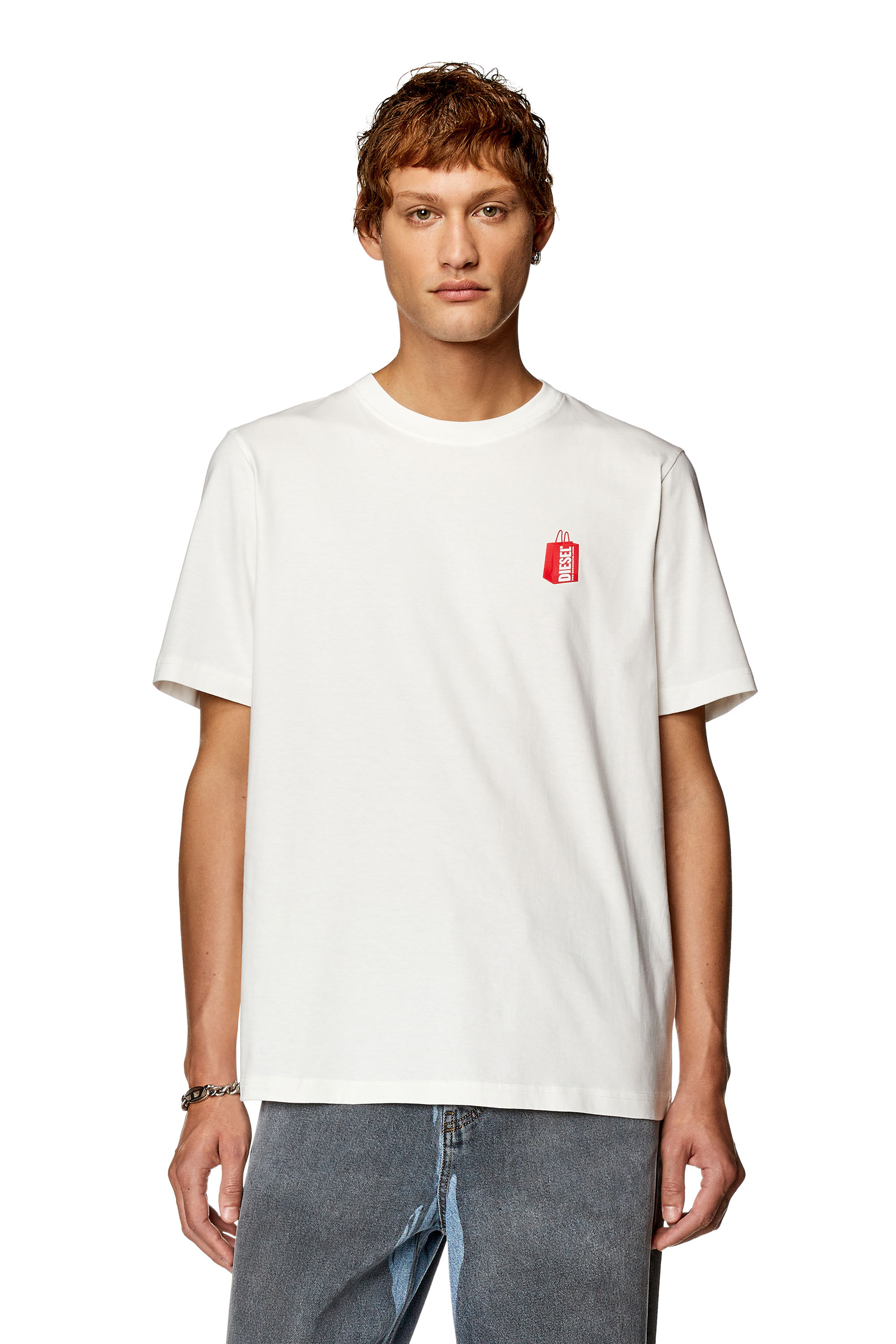 Diesel - T-JUST-N18, Man T-shirt with Diesel bag print in White - Image 1