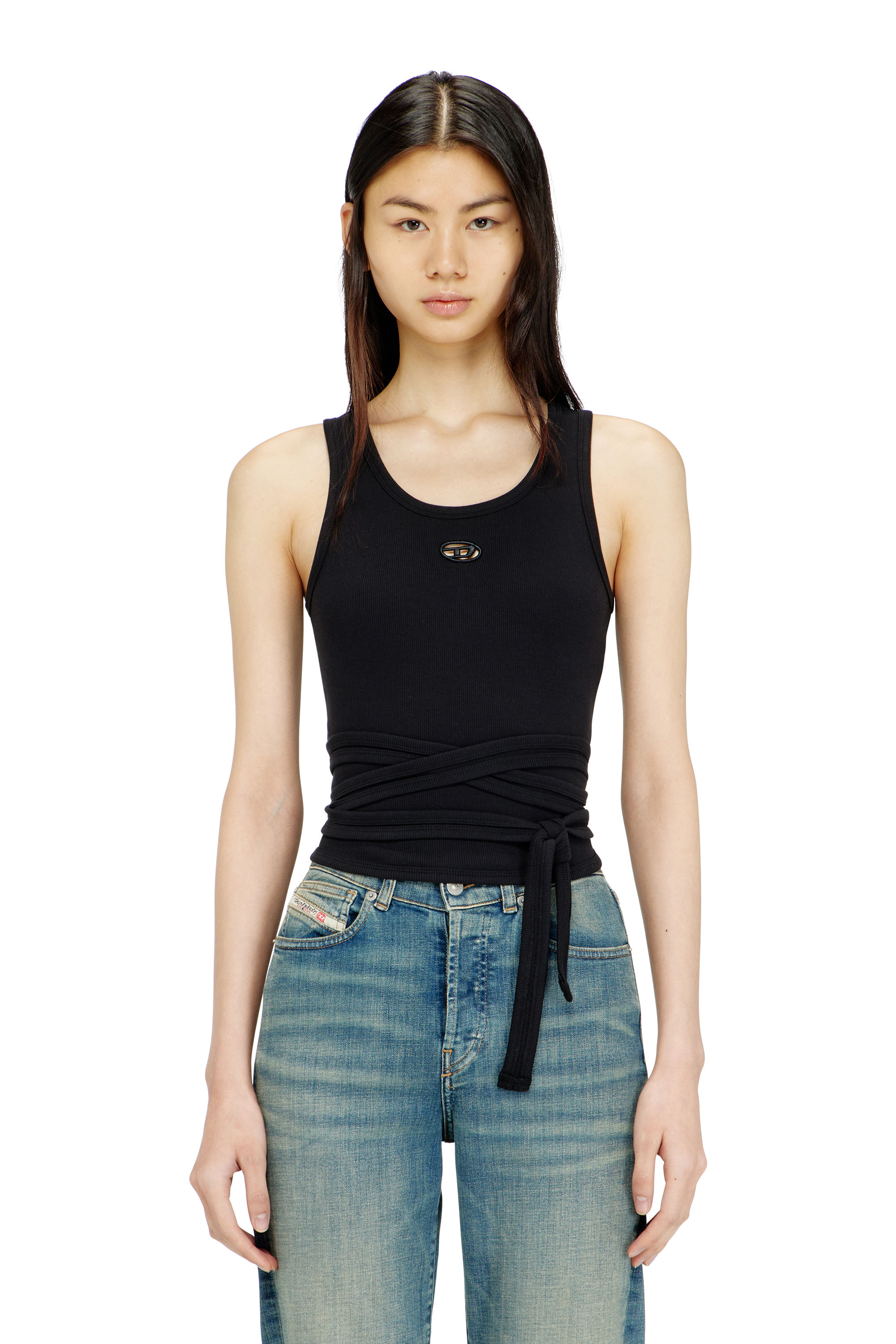 Diesel - T-ANKY-TAIL-S1, Woman's Crop top with wrap-around design in null - 1