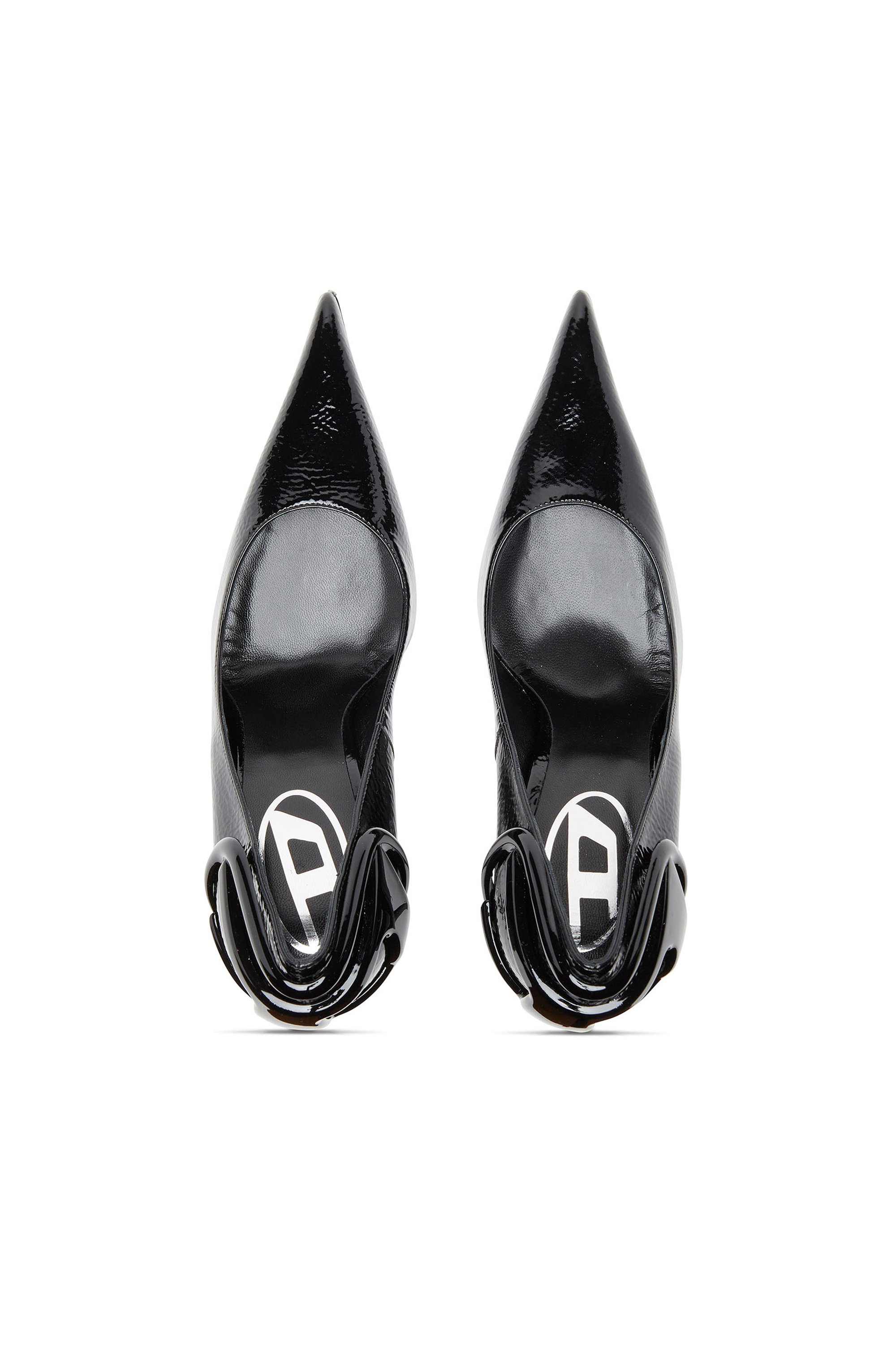 Diesel - D-TEN&HALF P, Woman D-Ten&Half-Glossy pumps with curved heel in Black - Image 5