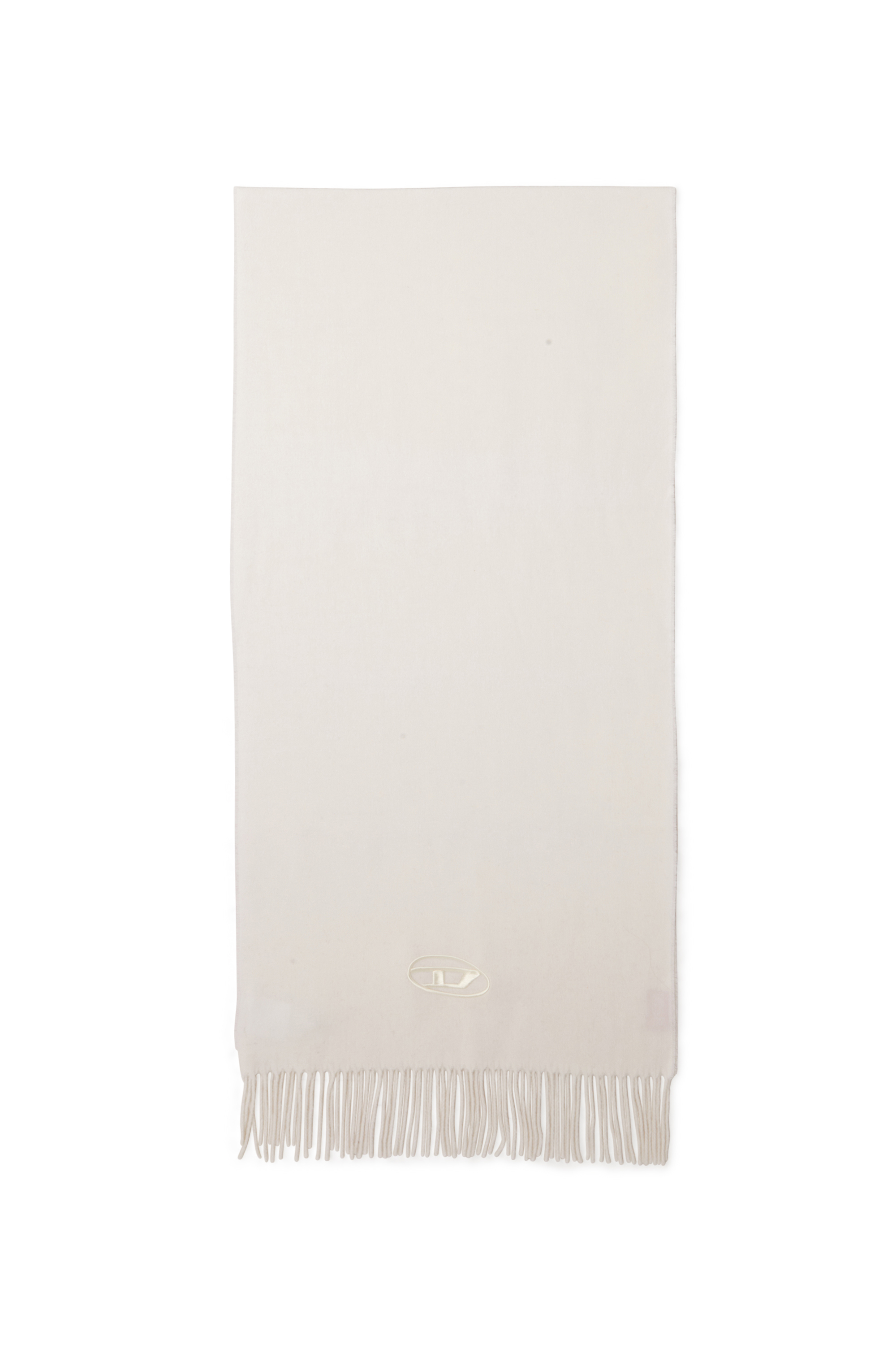 Diesel - S-IMON-D-LONG, Man's Wool-blend scarf with fringed edges in White - 1