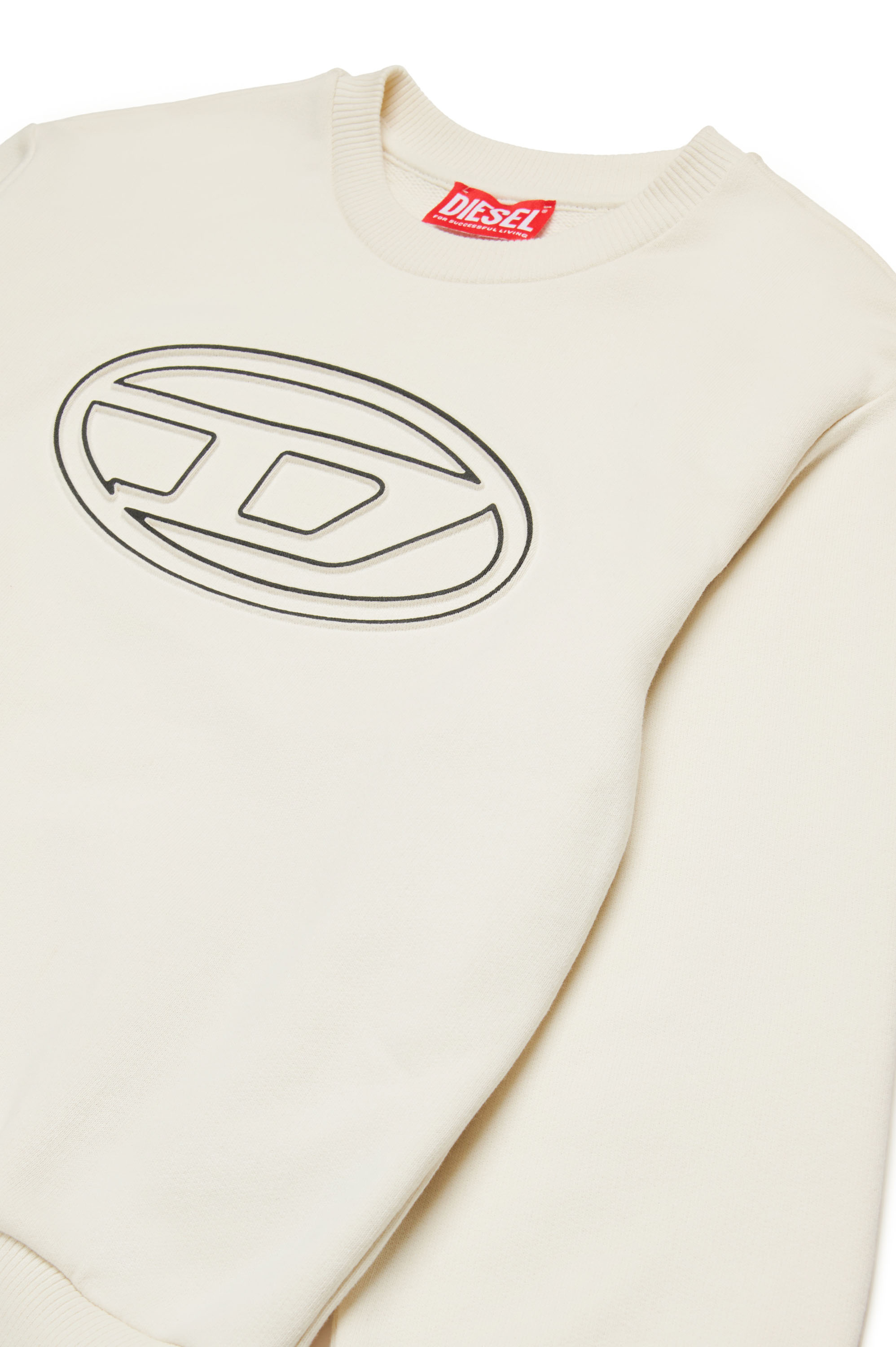 Diesel - SMARTBIGOVAL OVER, Man Sweatshirt with embossed Oval D logo in White - Image 4