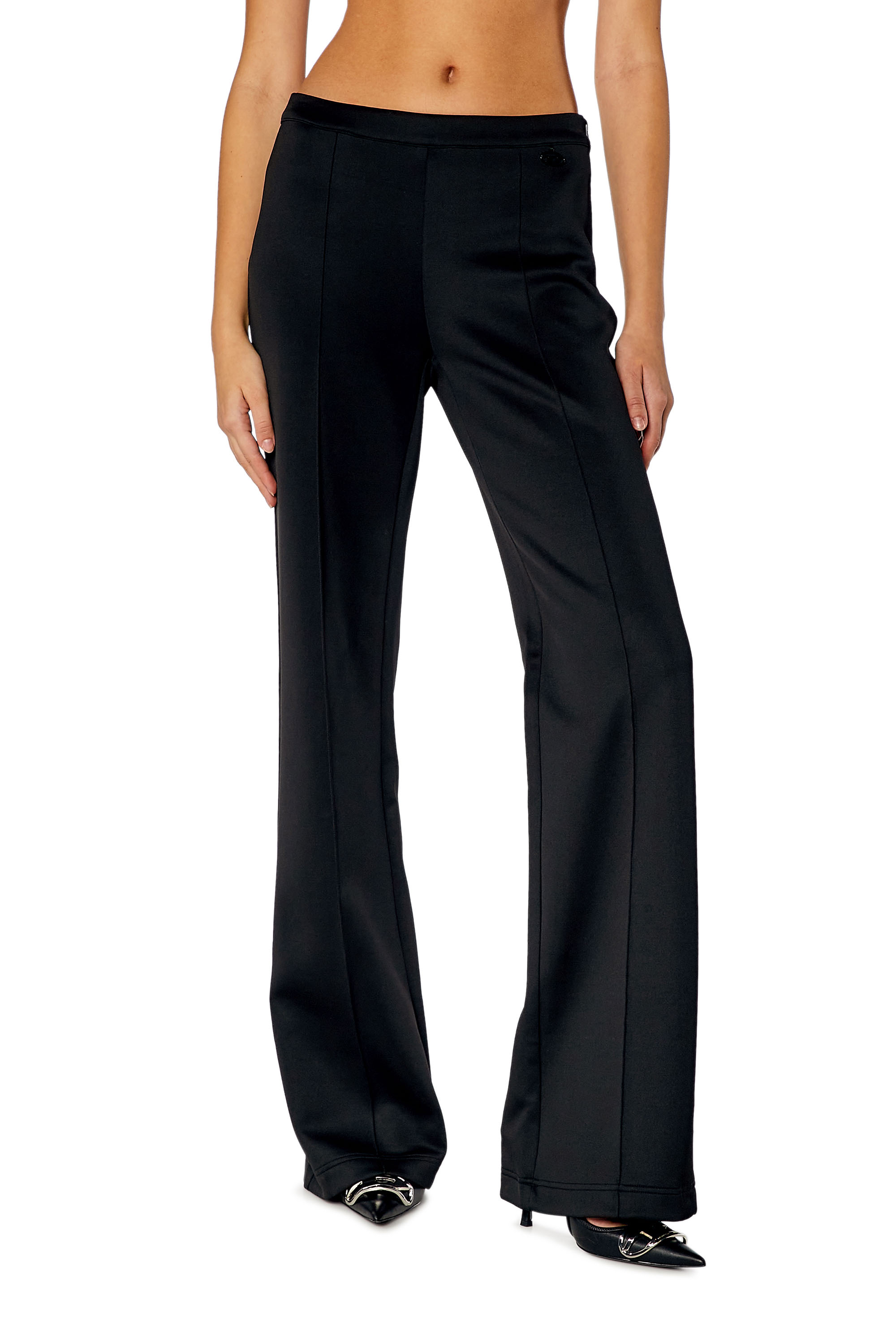 Diesel - P-MAEVY, Woman Bootcut pants with cut-out back in Black - Image 1