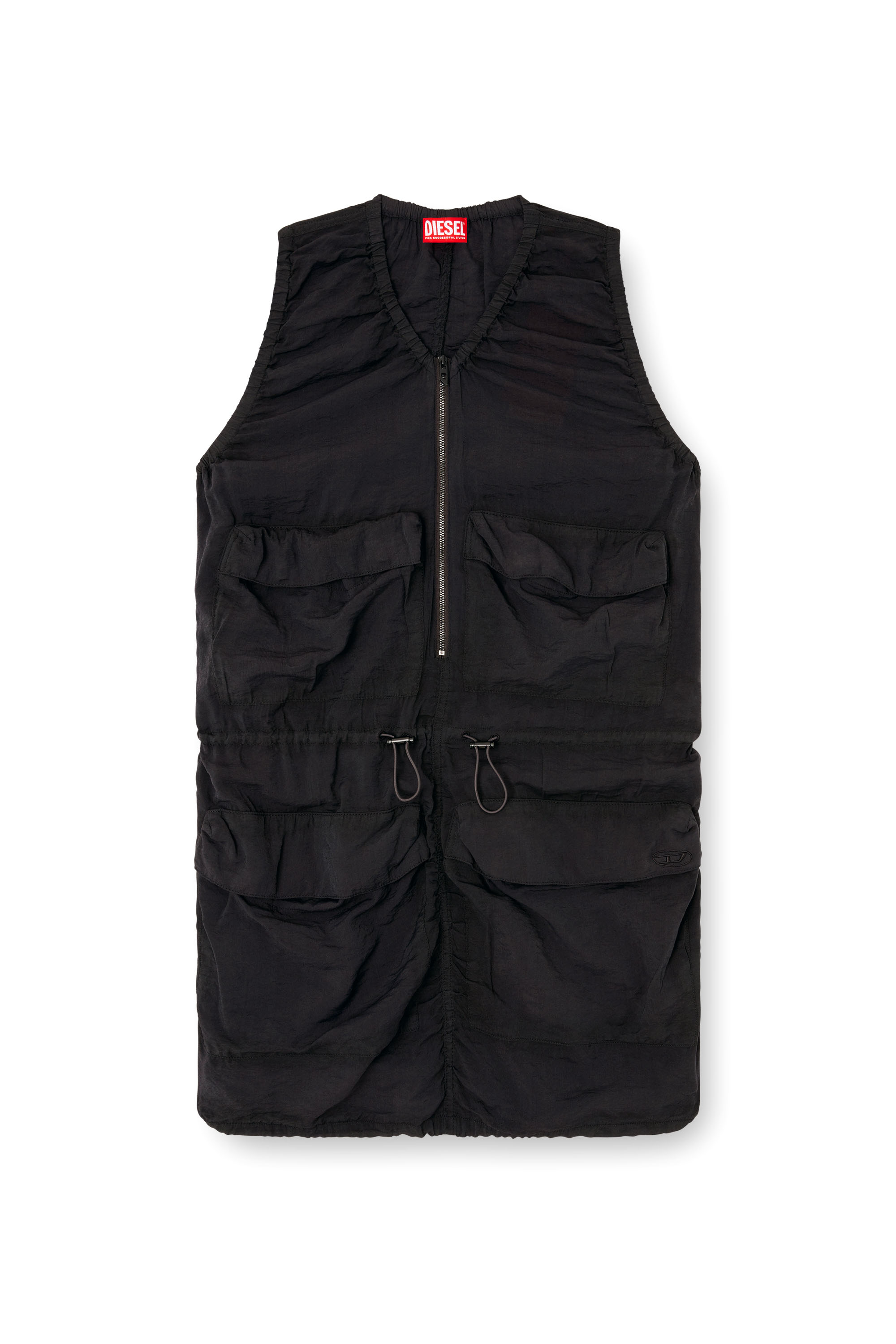 D-RESDEN, Dark grey Diesel - D-RESDEN, Woman's Cargo dress in treated viscose-nylon in Dark grey - 2