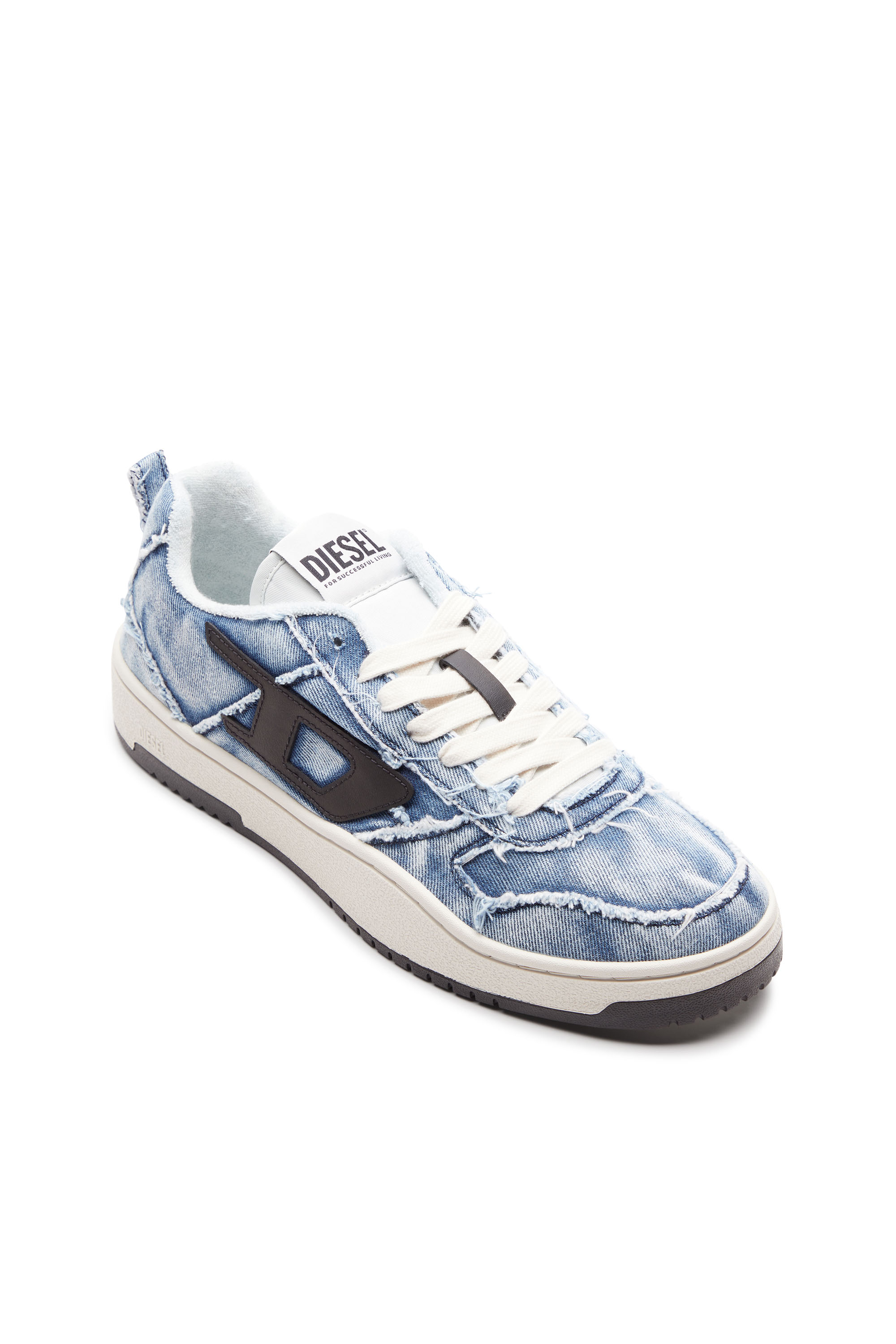 Diesel - S-UKIYO V2 LOW, Man S-Ukiyo Low-Low-top sneakers in frayed denim in Blue - Image 6