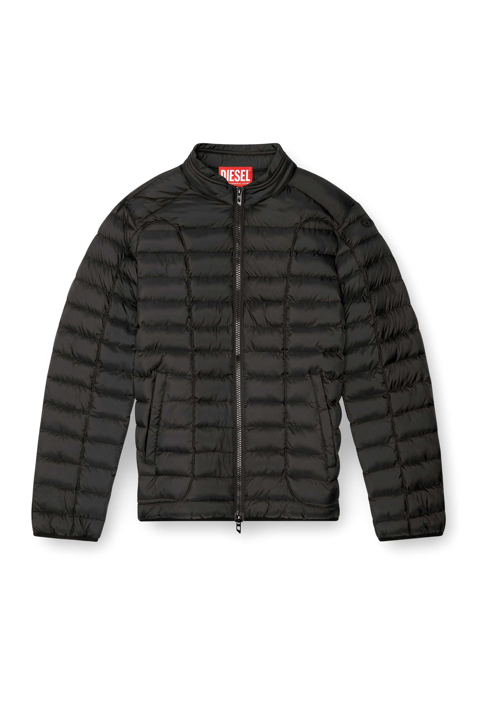 Diesel - W-PILOT, Man Puffer jacket in light nylon in Black - Image 3