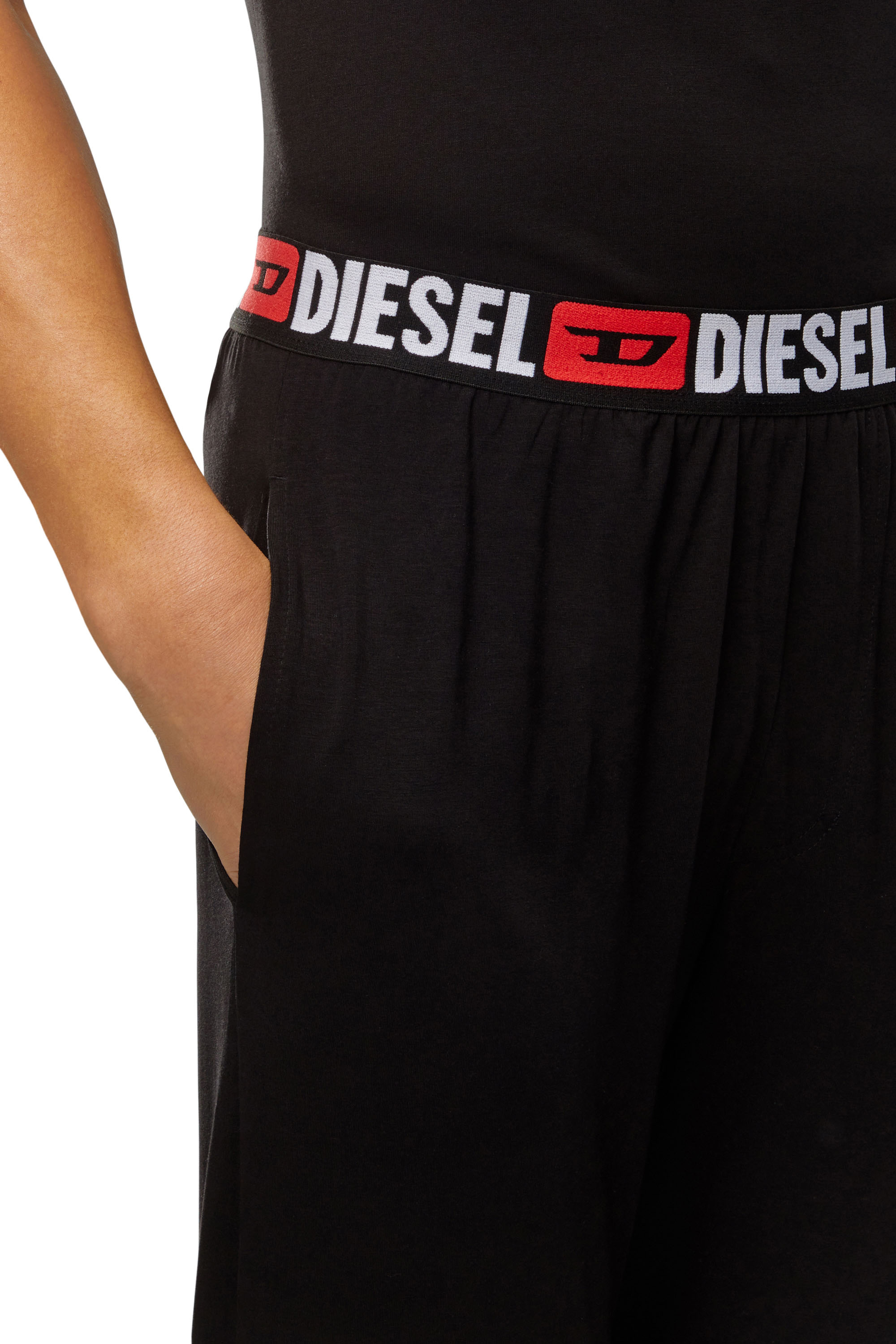 Diesel - UMLB-JULIO, Man Track pants with logo waist in Black - Image 4