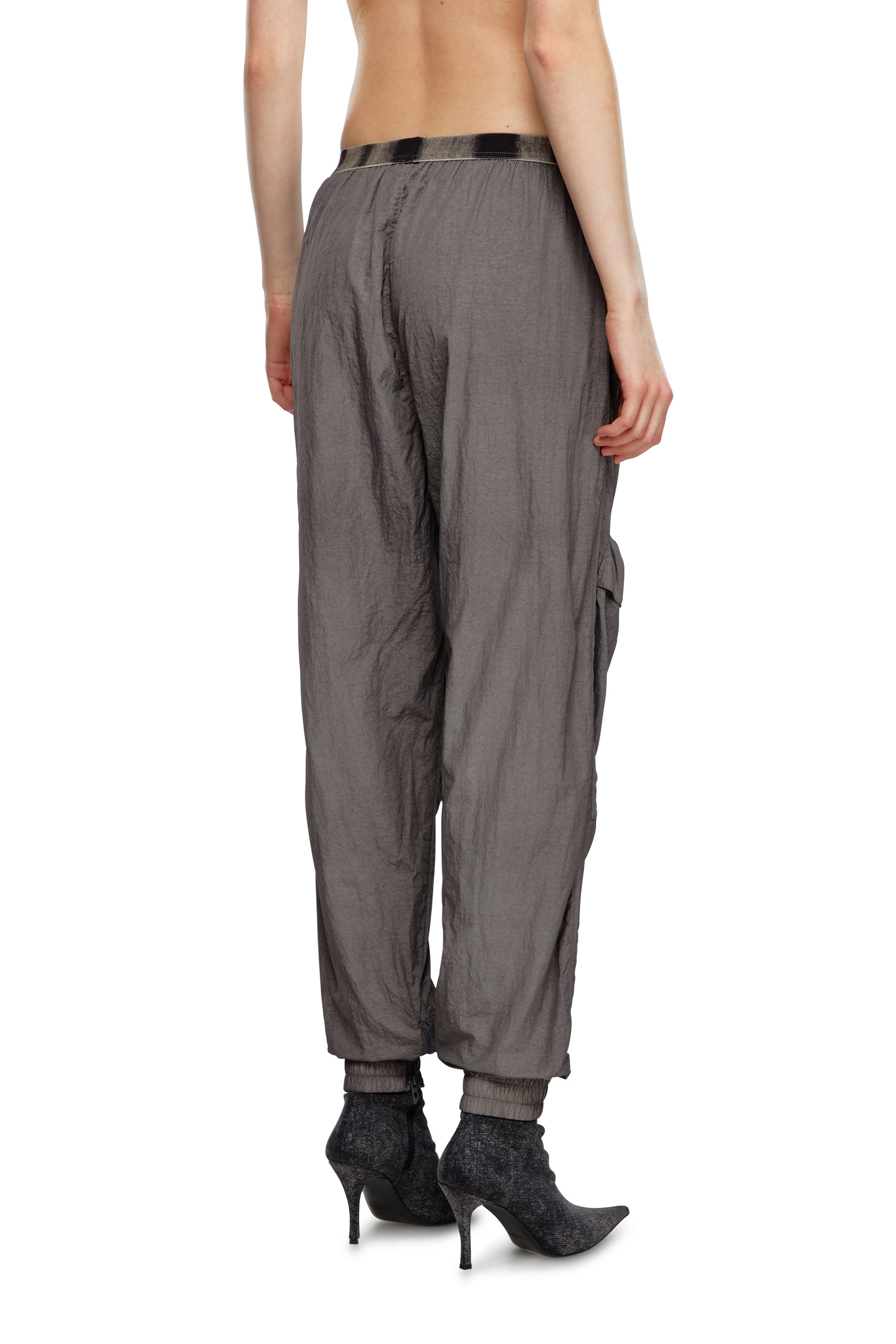 Diesel - P-ARADISE, Woman's Cargo pants in faded nylon in Grey - 3