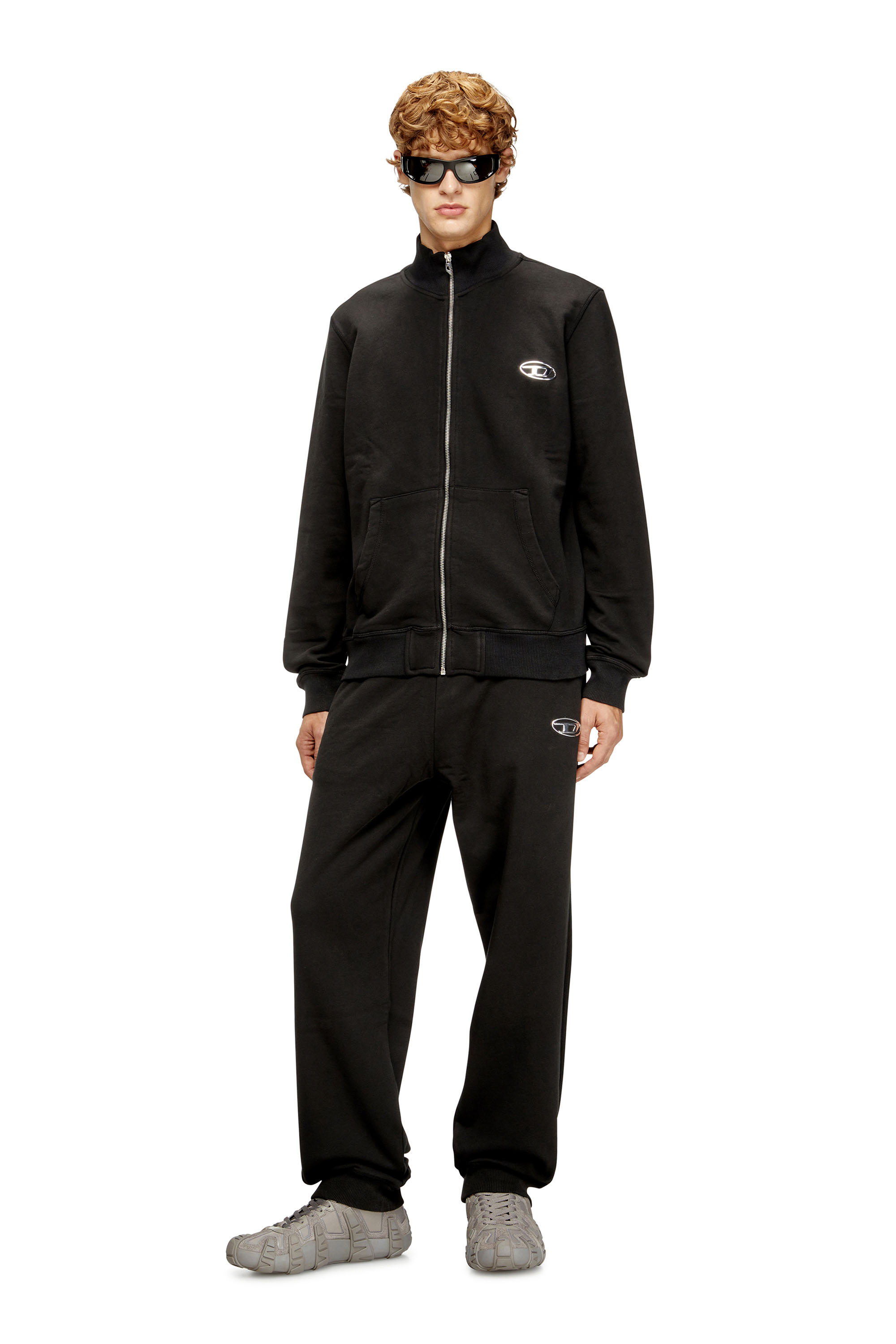 Diesel - P-MARKY-IOD, Man's Cotton sweatpants with metallic Oval D in Black - 2