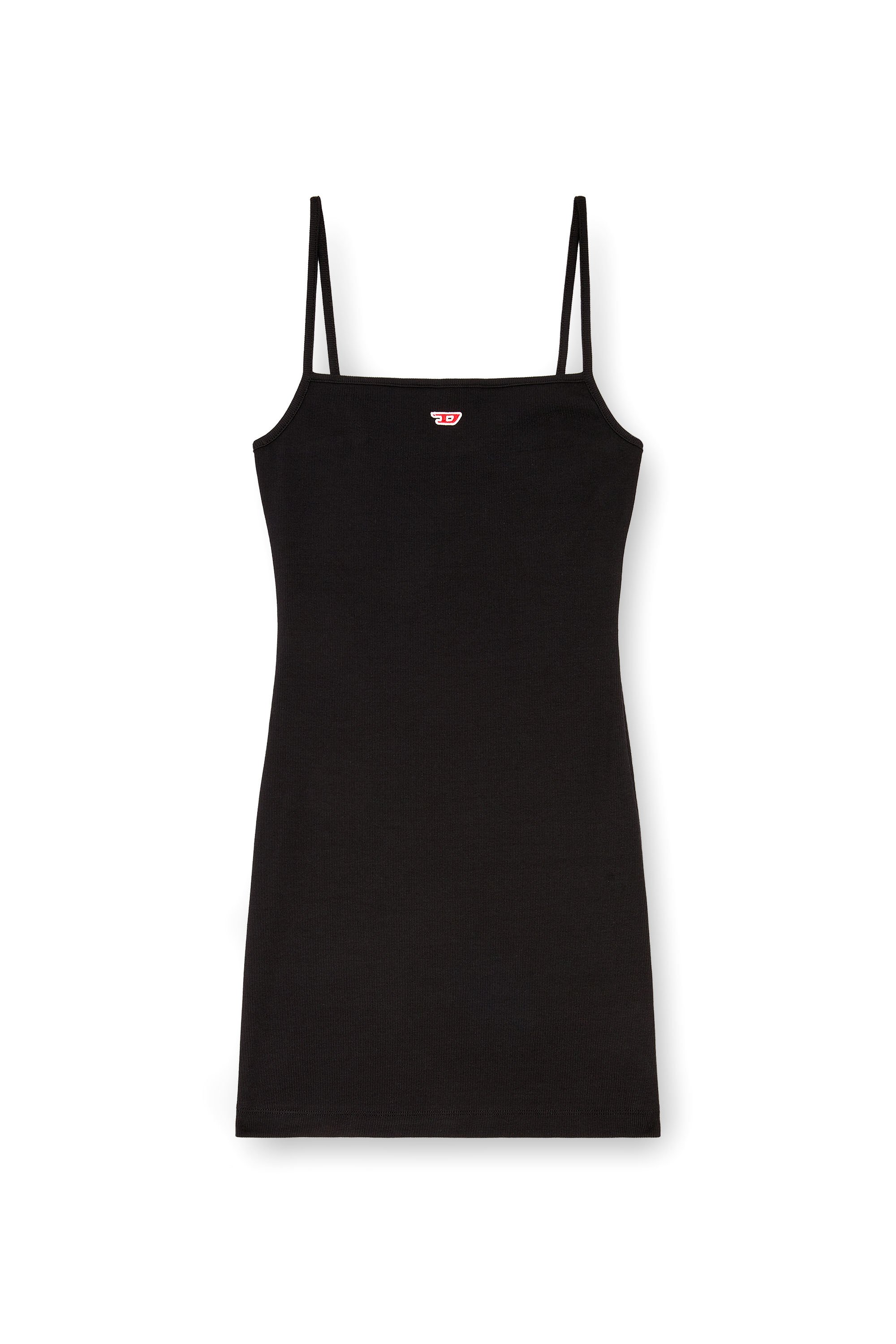 Diesel - D-HOPY-D, Woman's Short slip dress with D logo in Black - 1