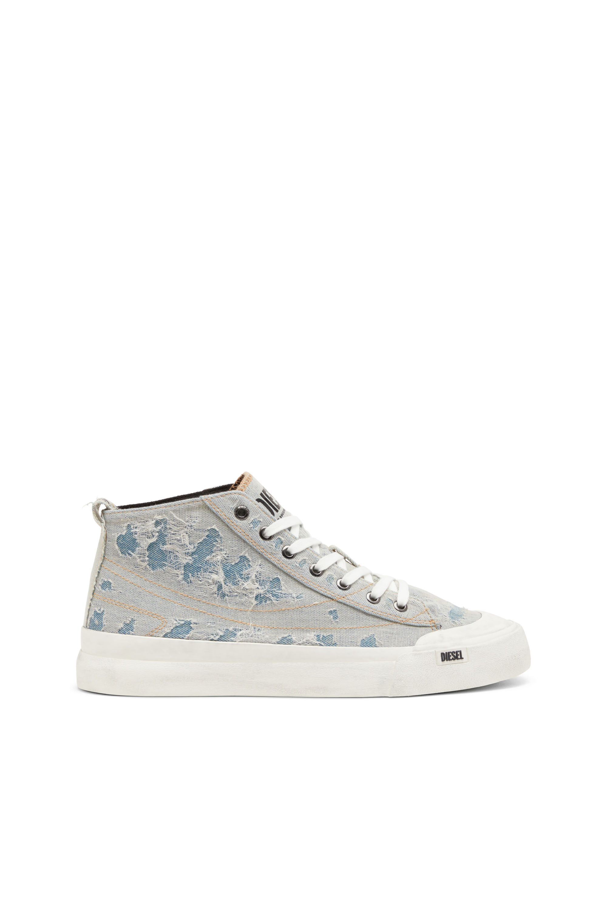 Diesel - S-ATHOS MID, Man's S-Athos-High-top sneakers in denim and gauze in Light Blue - 1