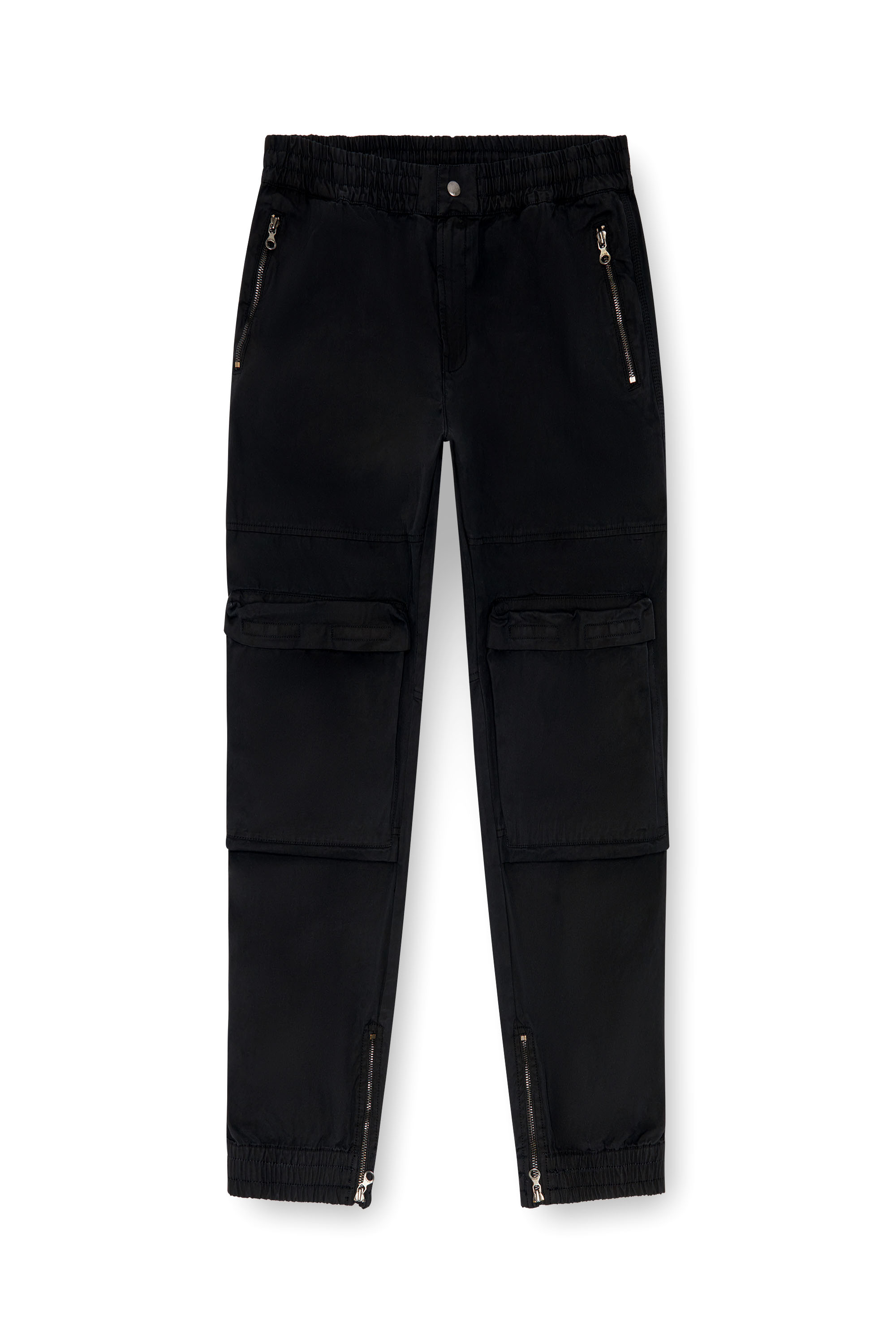 Diesel - P-BEECK, Man's Cargo pants in faded organic cotton in Black - 3