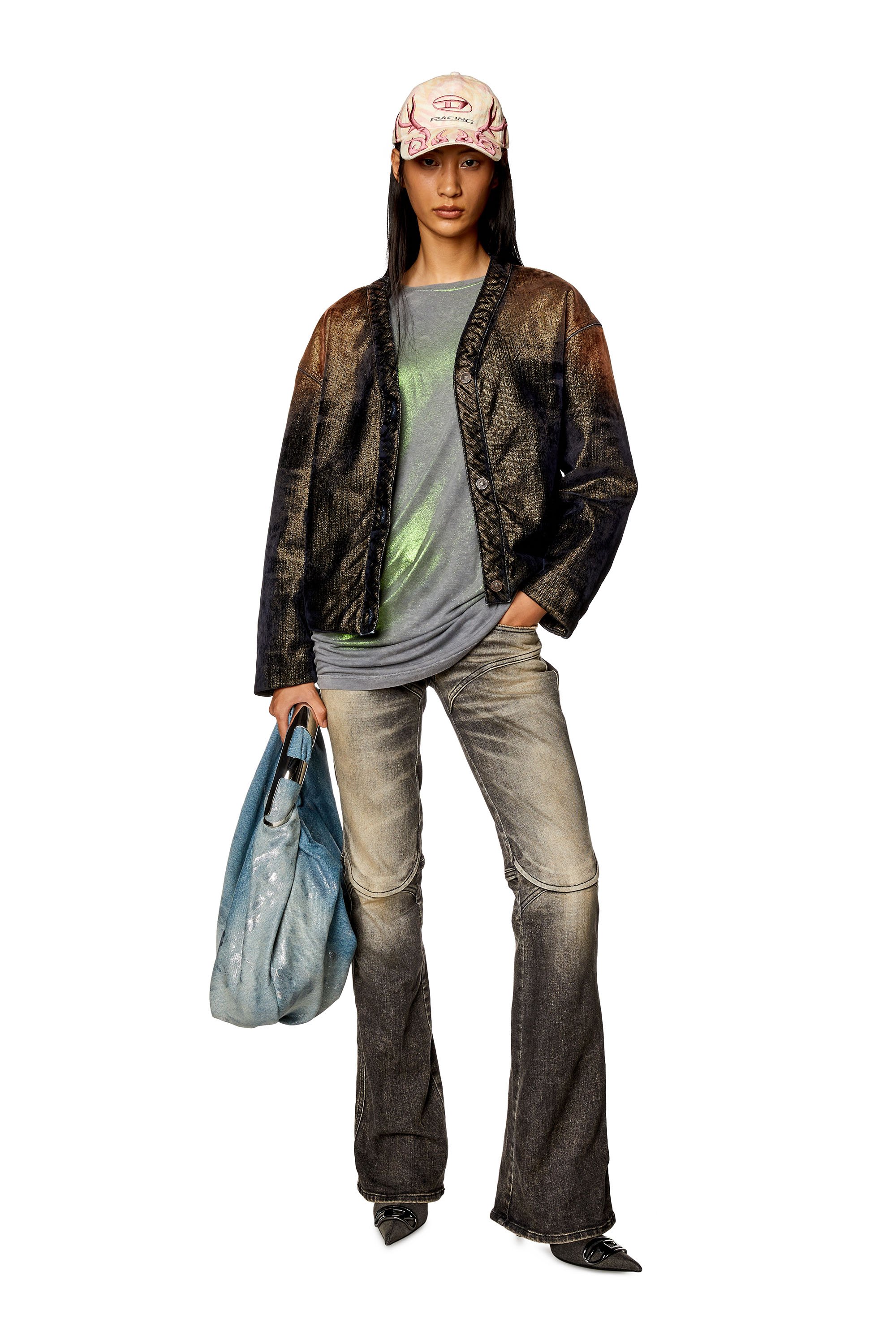 Diesel - DE-CONF-S, Woman Jacket in shimmery denim in Multicolor - Image 2