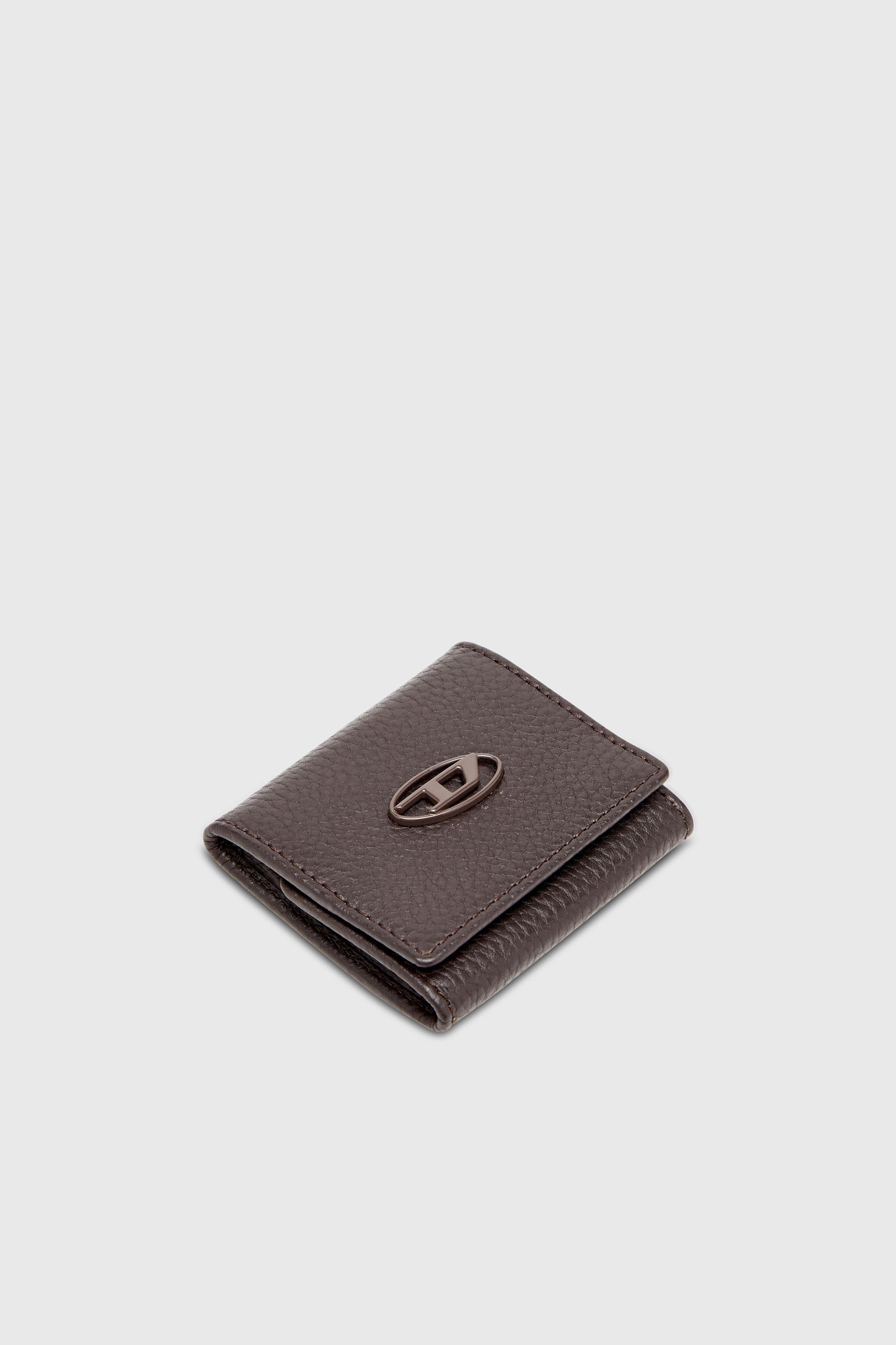 Diesel - HISSU EVO COIN CASE, Man's Coin purse in grainy leather in Dark Brown - 4