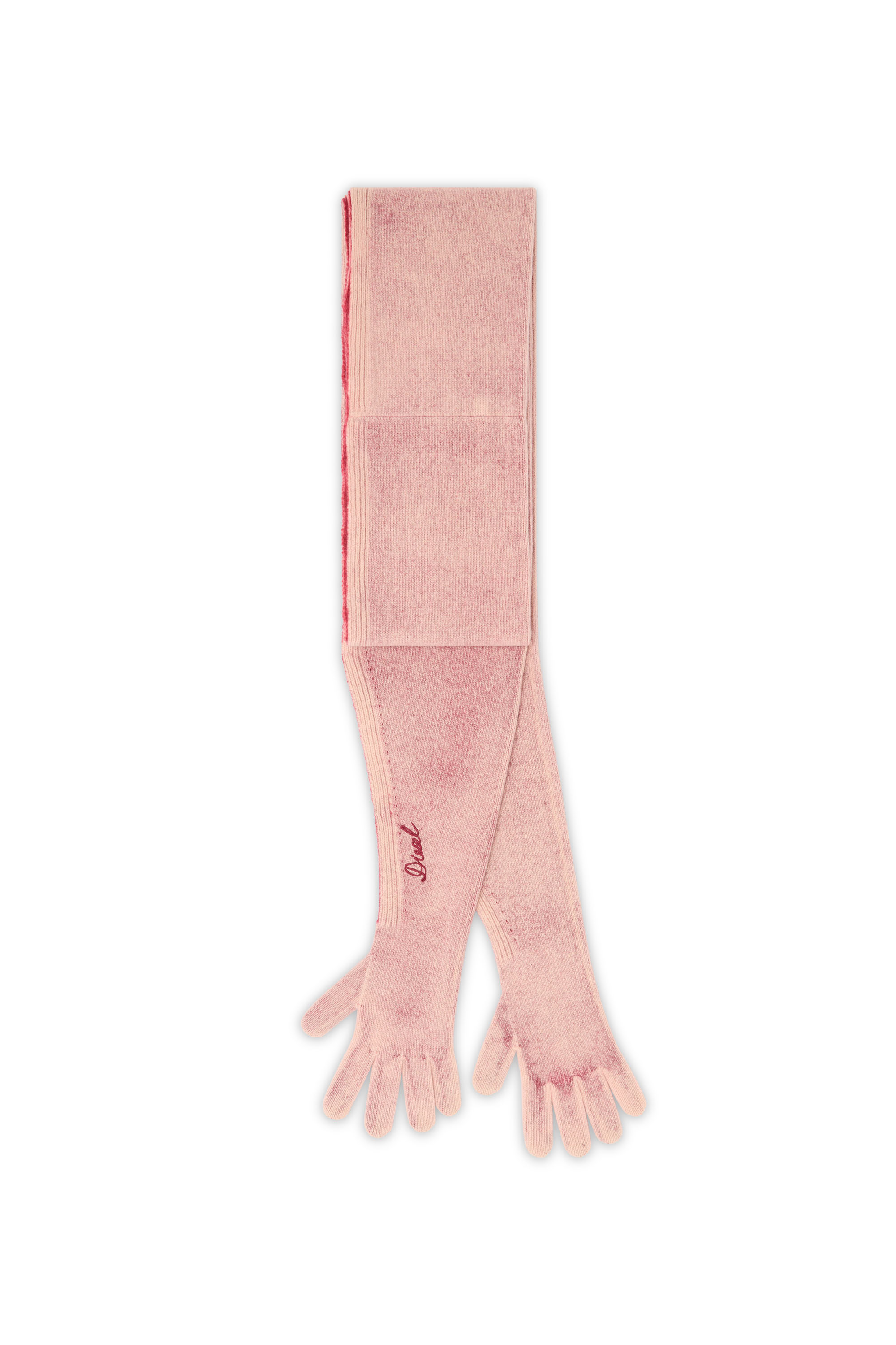 Diesel - K-EVIN, Unisex's Hybrid glove-scarf in two-tone wool in Pink - 1