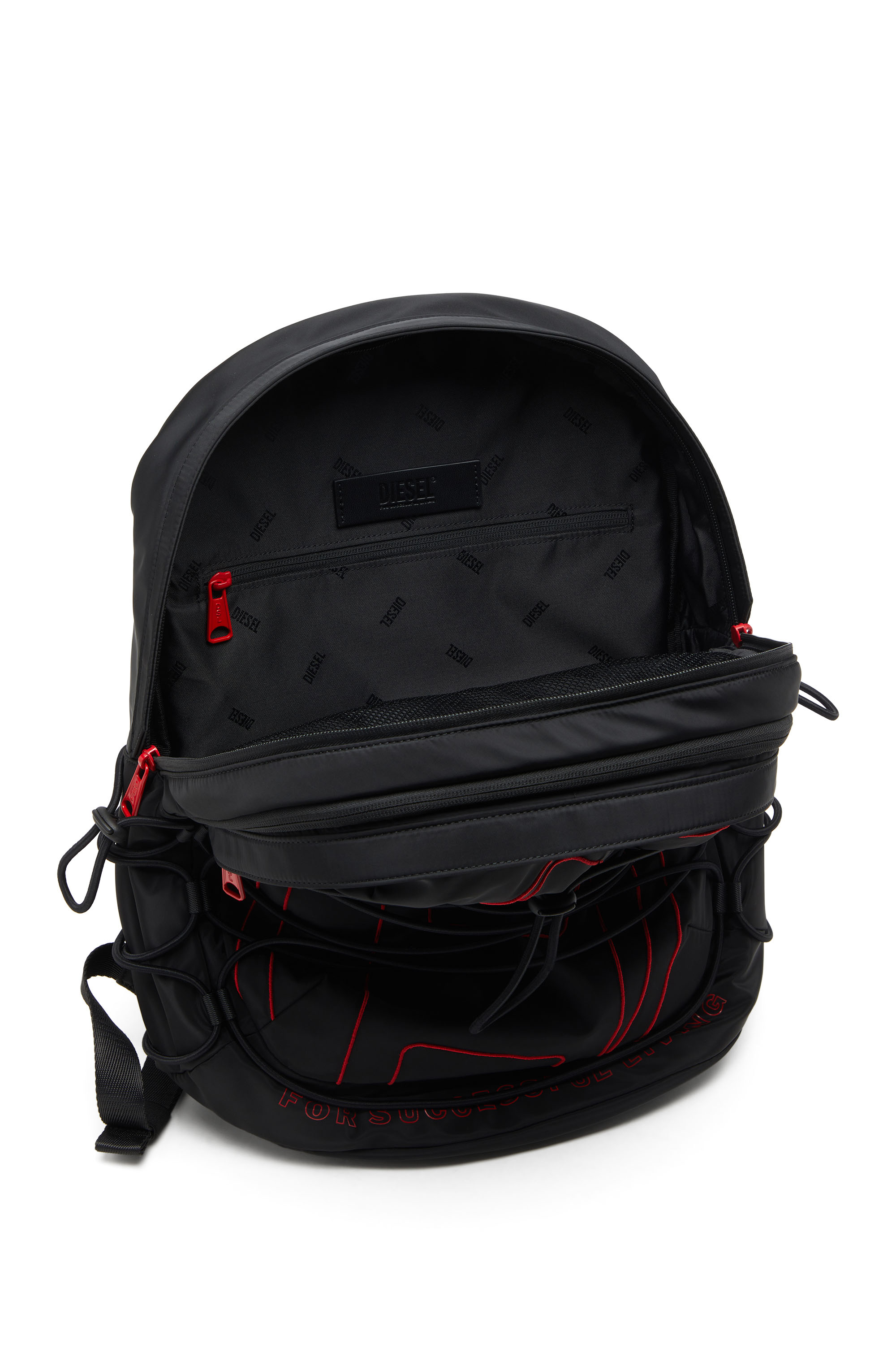 Diesel - TECH-D BACKPACK X, Unisex's Tech-D-Nylon backpack with Oval D embroidery in Black - 3