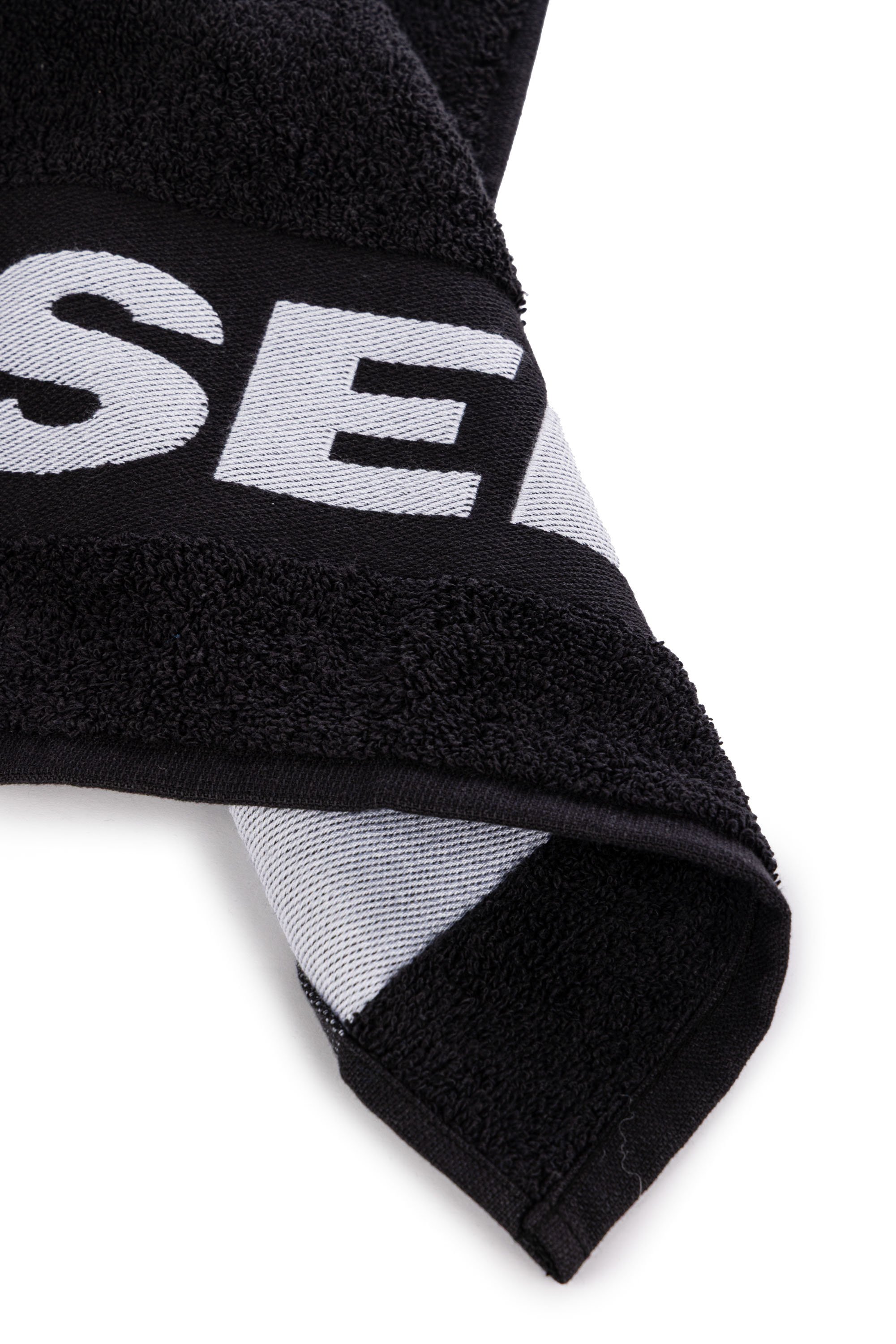 Diesel - 1015135 LOGO-COTTON TOWEL SET 1+1 BLACK, Unisex's Logo-Cotton Terry Towel Set in Black - 3