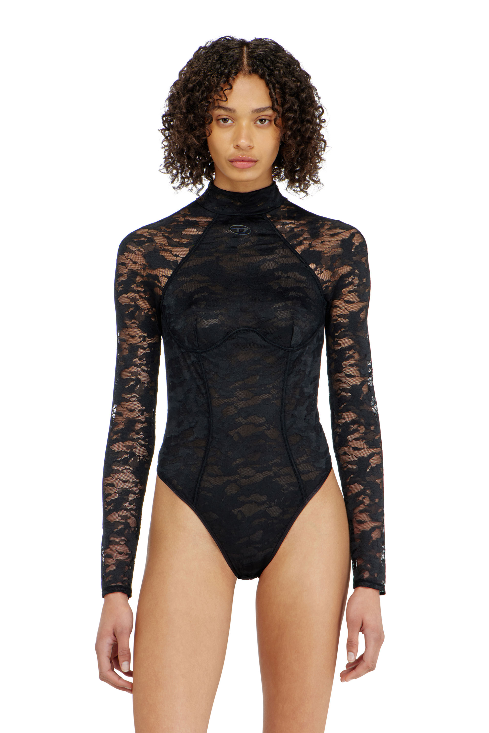 Diesel - VIVIAN-UTLT, Woman's Bodysuit in nylon lace with open back in null - 2
