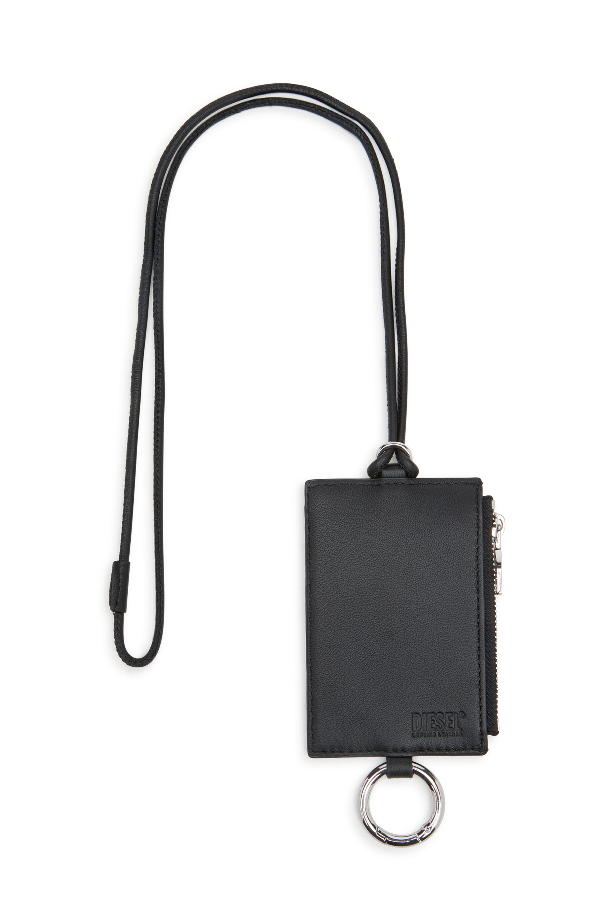 Diesel - RAVE BADGE HOLDER, Man's Nappa leather badge holder in Black - 2