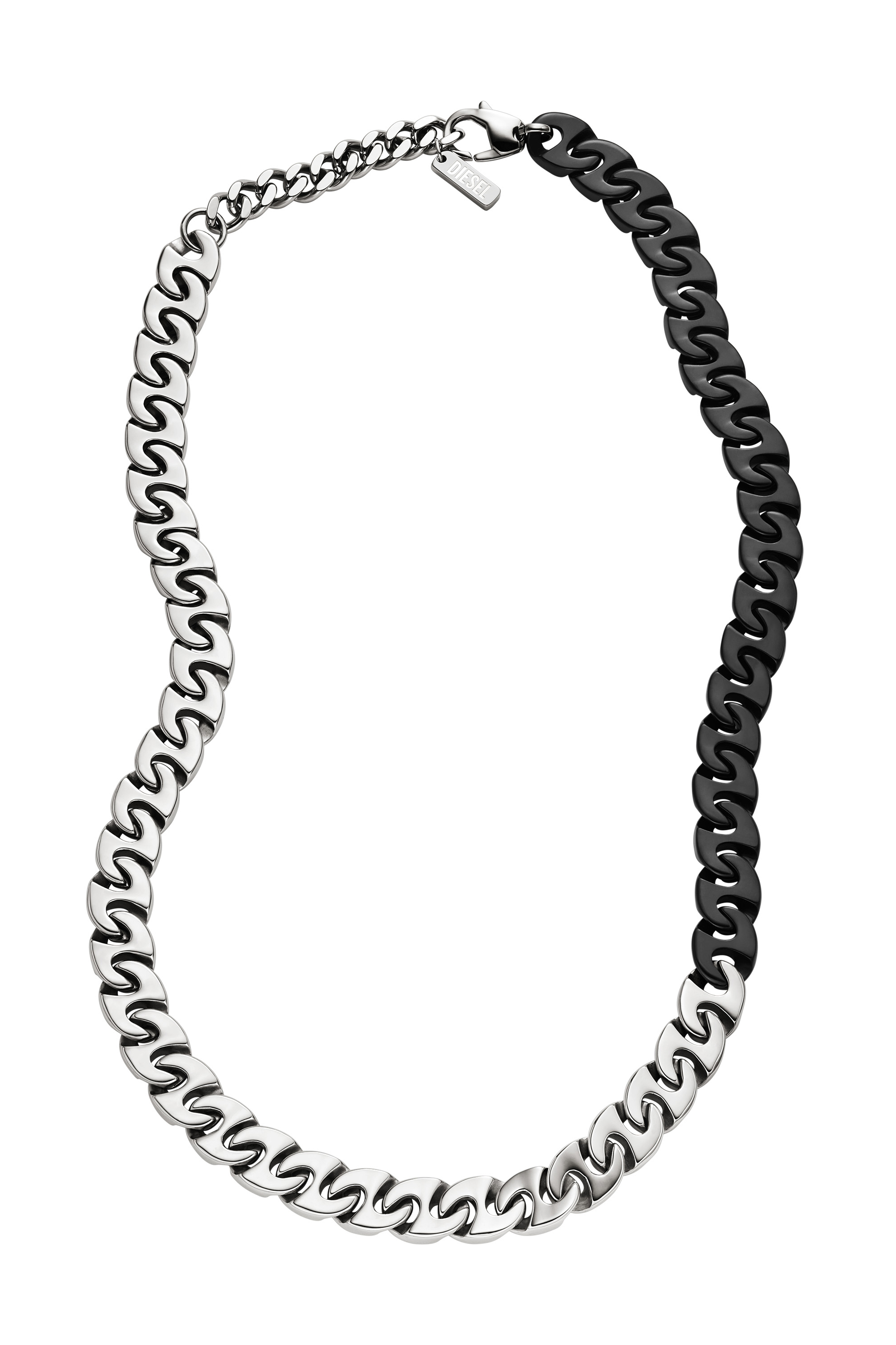 Diesel - DX1530931, Unisex's Two-Tone Stainless Steel Chain Necklace in Silver/Black - 2