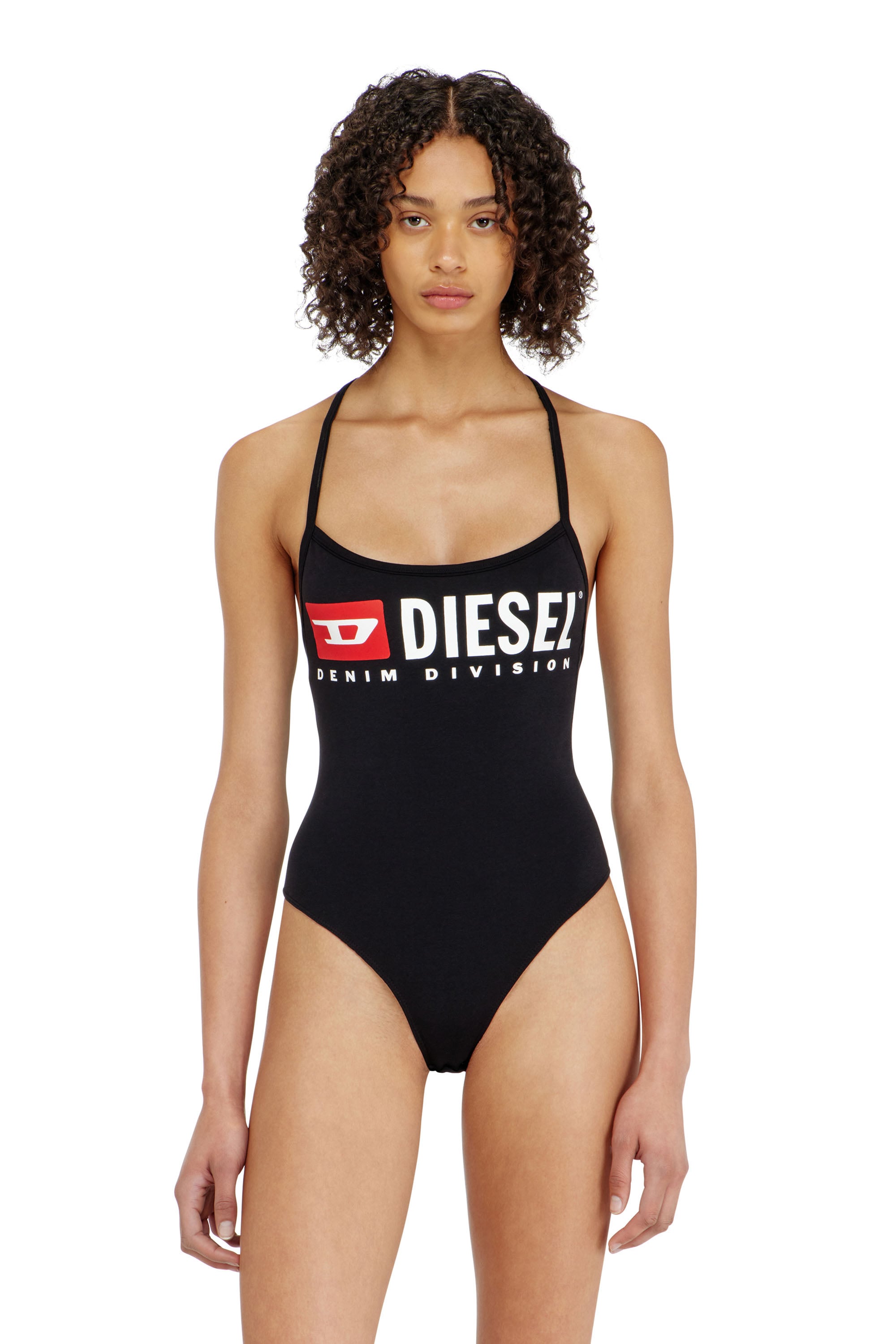 Diesel - JESSIE-D-CORE, Woman's Bodysuit in cotton with T-back straps in Black - 1