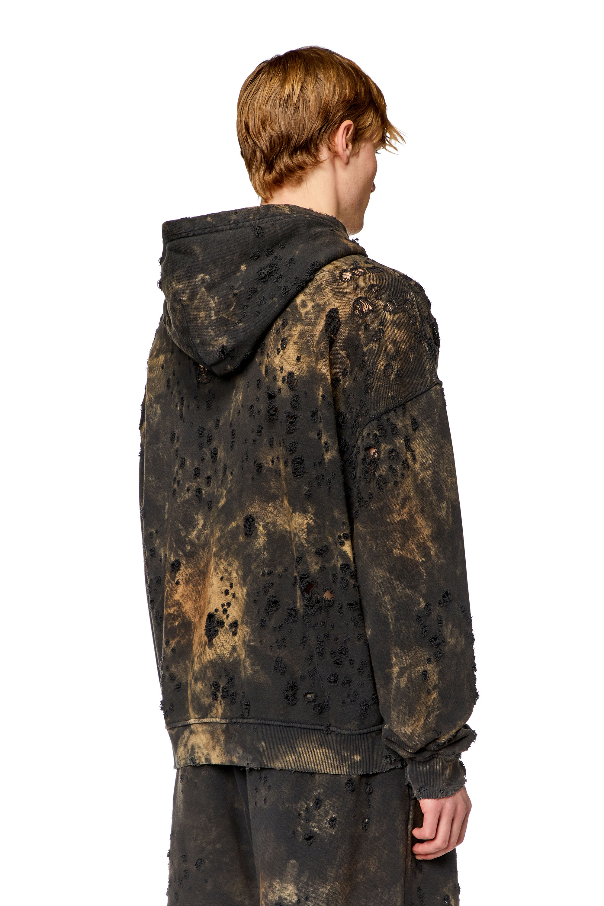 Diesel - S-BOXT-HOOD-N9, Man Destroyed hoodie with marble-effect in Multicolor - Image 4