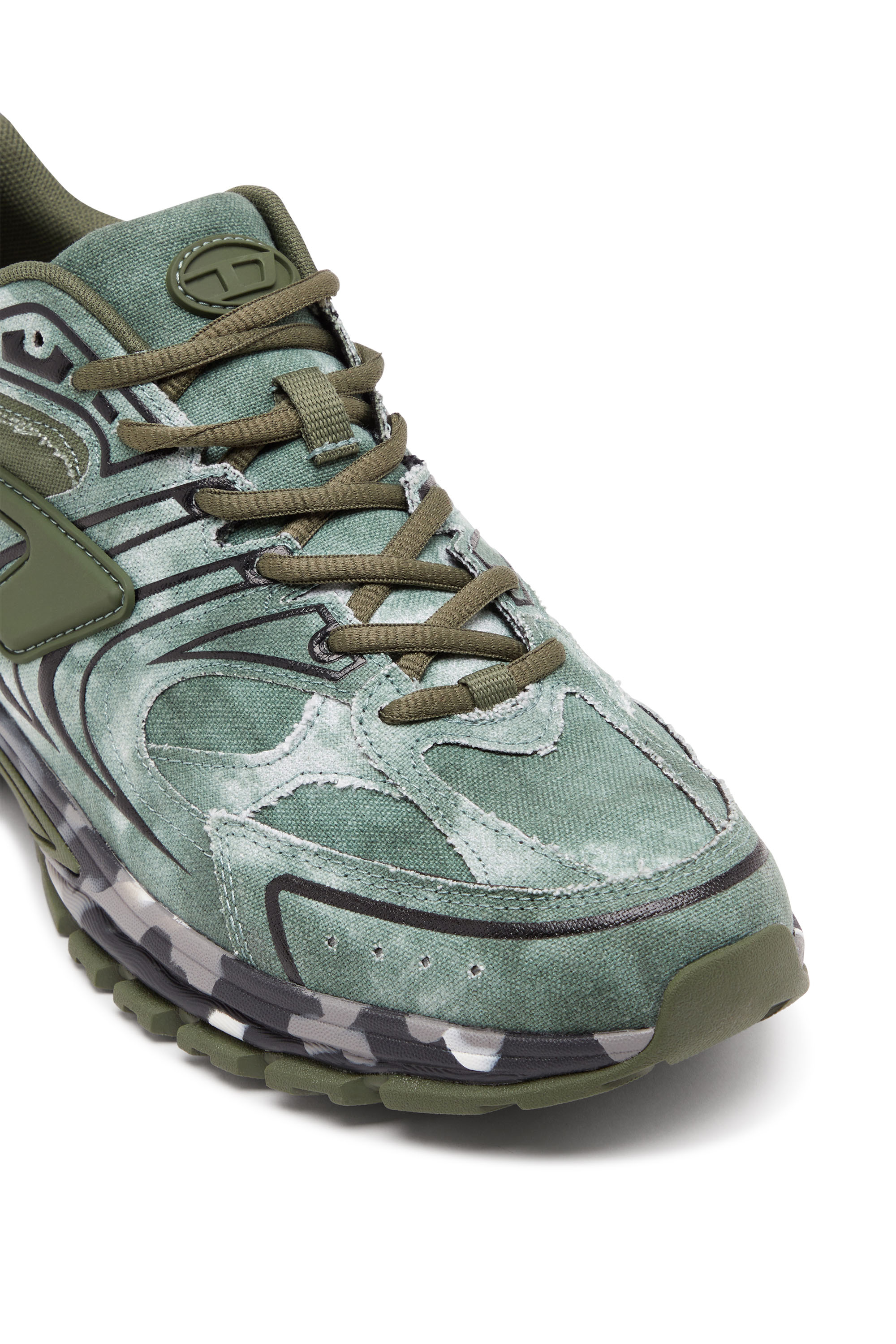 Diesel - S-SERENDIPITY PRO-X1, Man S-Serendipity-Tie-dye canvas sneakers with camo sole in Green - Image 6