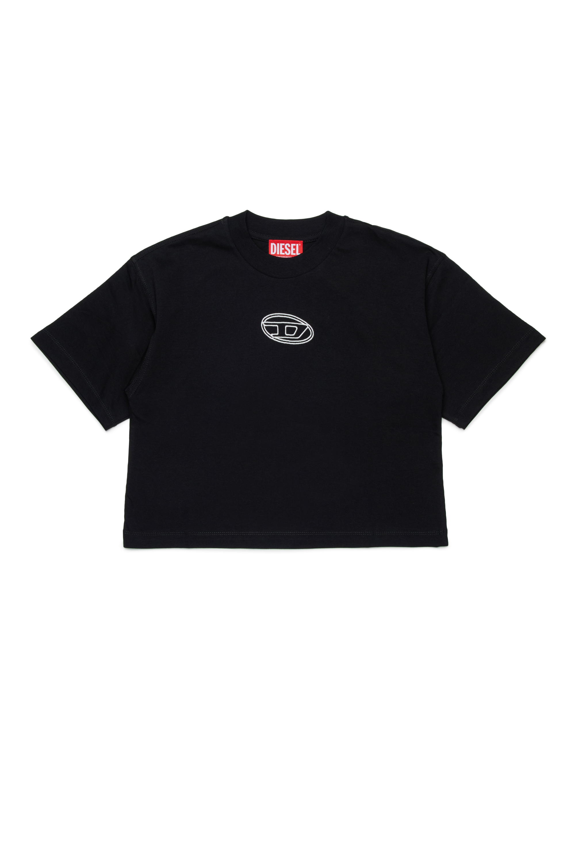 Diesel - TIXAN, Woman's Cotton T-shirt with central logo in Black - 1