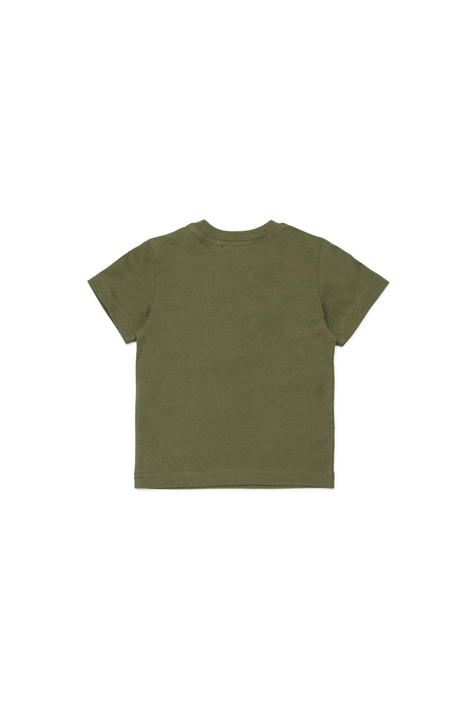 Diesel - TVALEB, Man's Cotton T-shirt with shadow logo in Green - 2