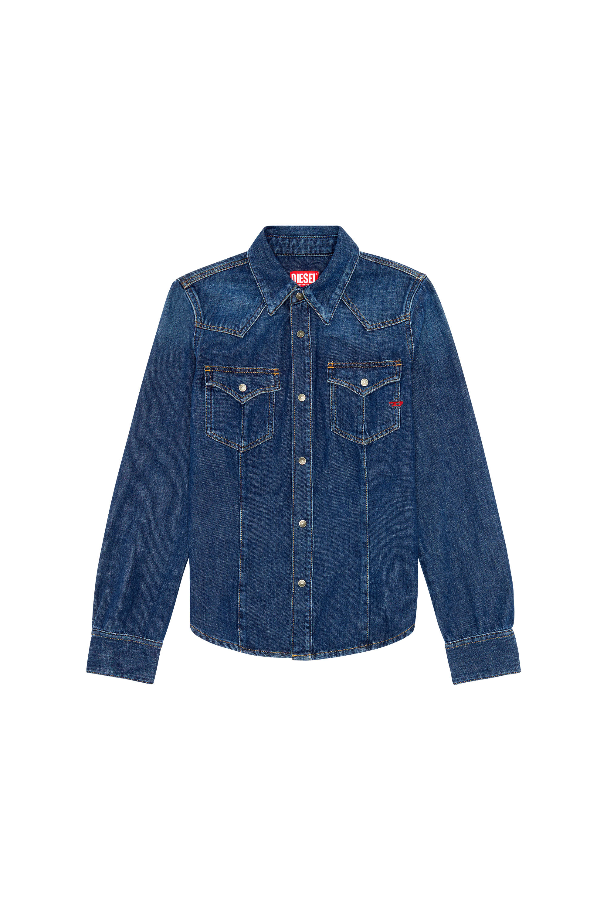 Diesel - DE-WAVES, Woman's Western shirt in denim in Blue - 2