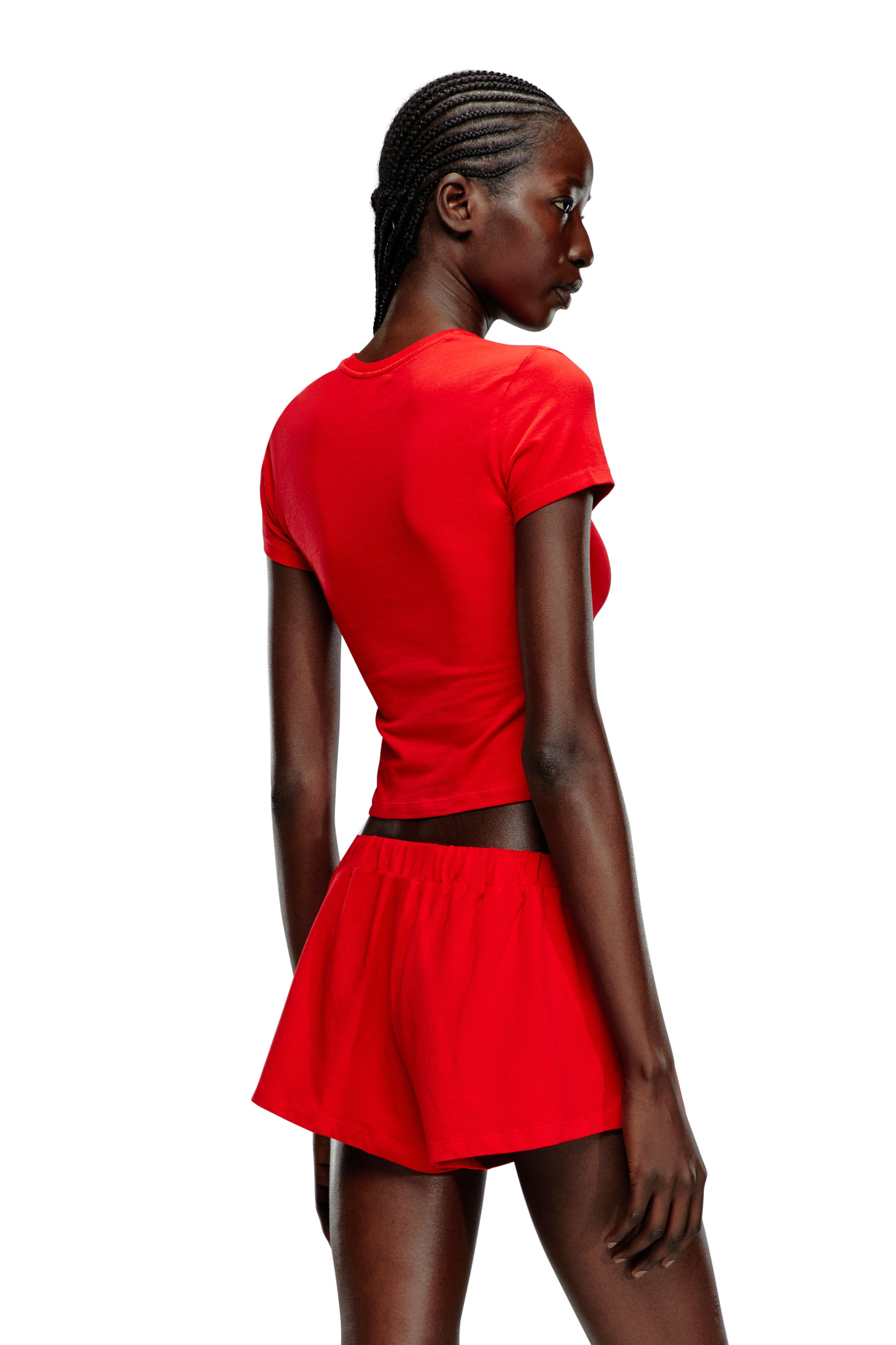 Diesel - UFSET-SYLVIE, Woman Pyjama set in stretch cotton in Red - Image 3