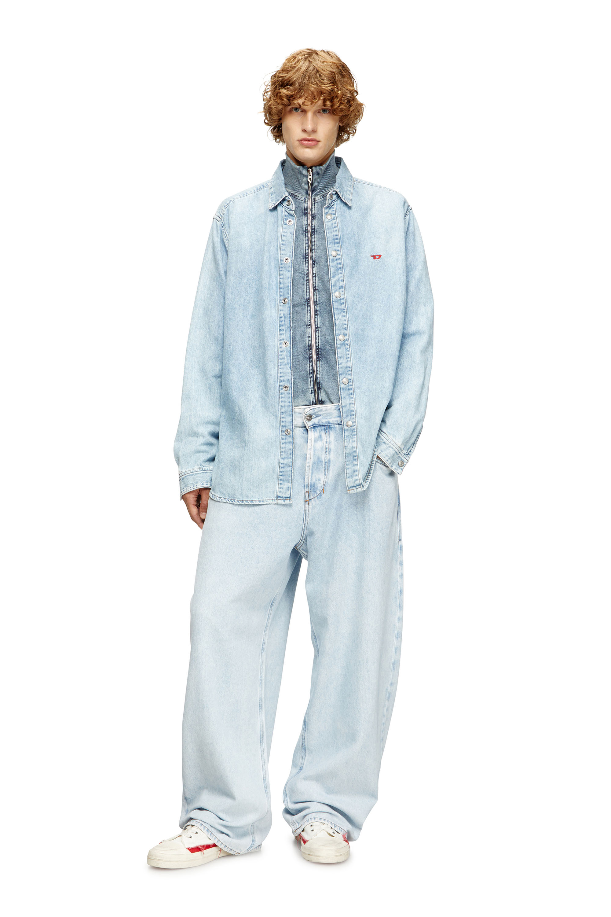 Diesel - D-SIMPLY, Man's Shirt in denim in Light Blue - 1