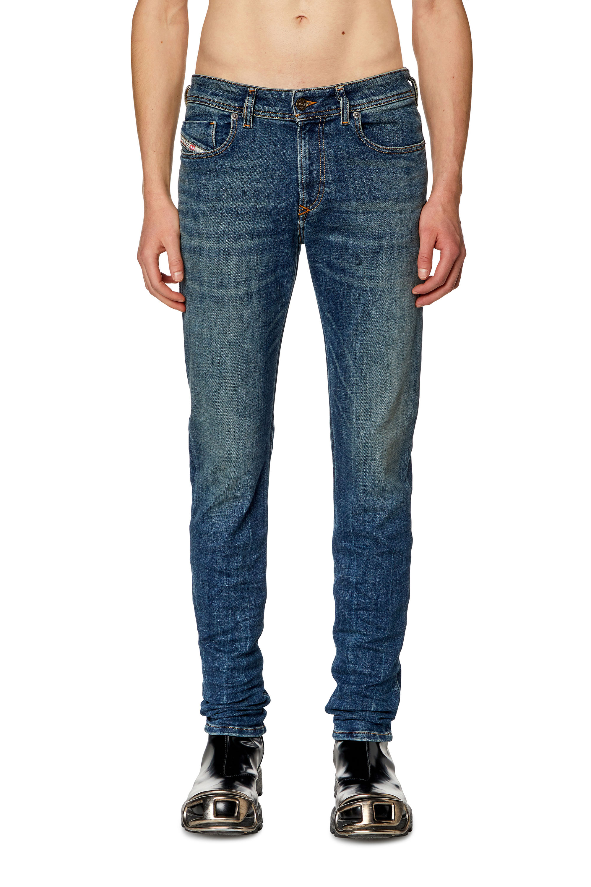Diesel - Man's Skinny Jeans 1979 Sleenker 09H67, Dark Blue - 3