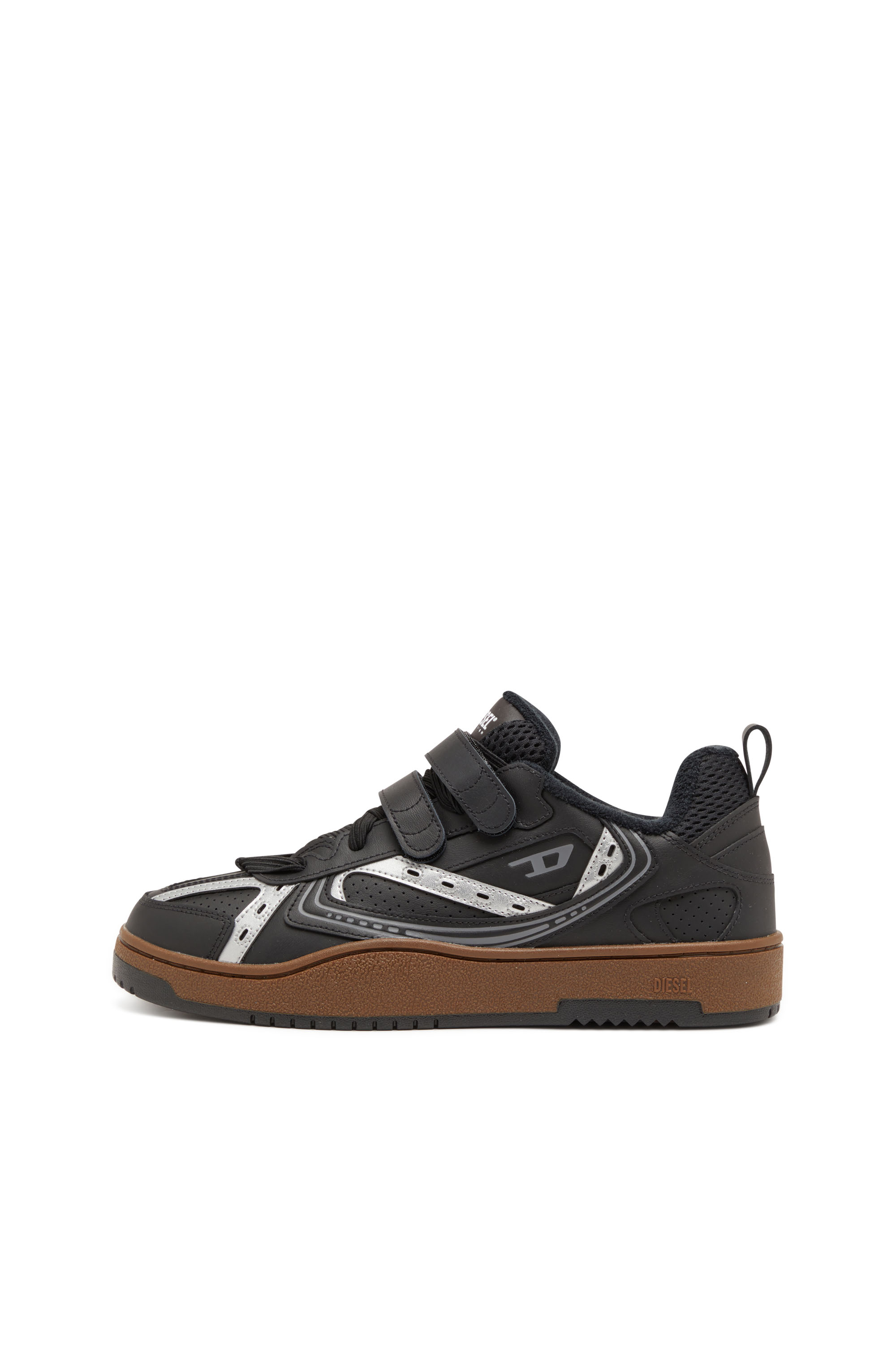 Diesel - S-UKIYO SKT, Man's S-Ukiyo-Leather sneaker with straps in Black - 8