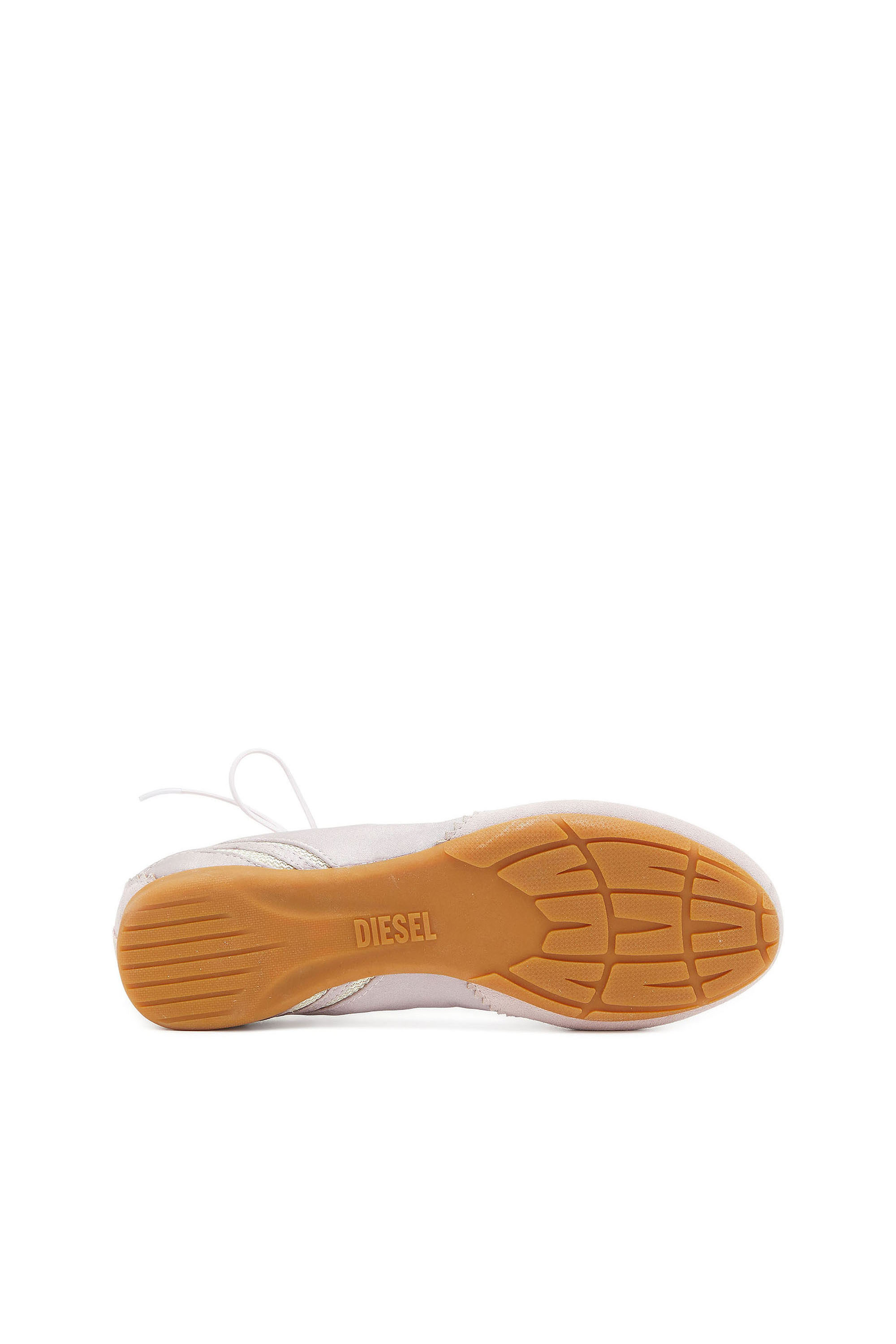 Diesel - D-MILE BALLERINA LACE UP II W, Woman's D-Mile - Lace-up ballerina flats in leather and mesh in Pink - 4