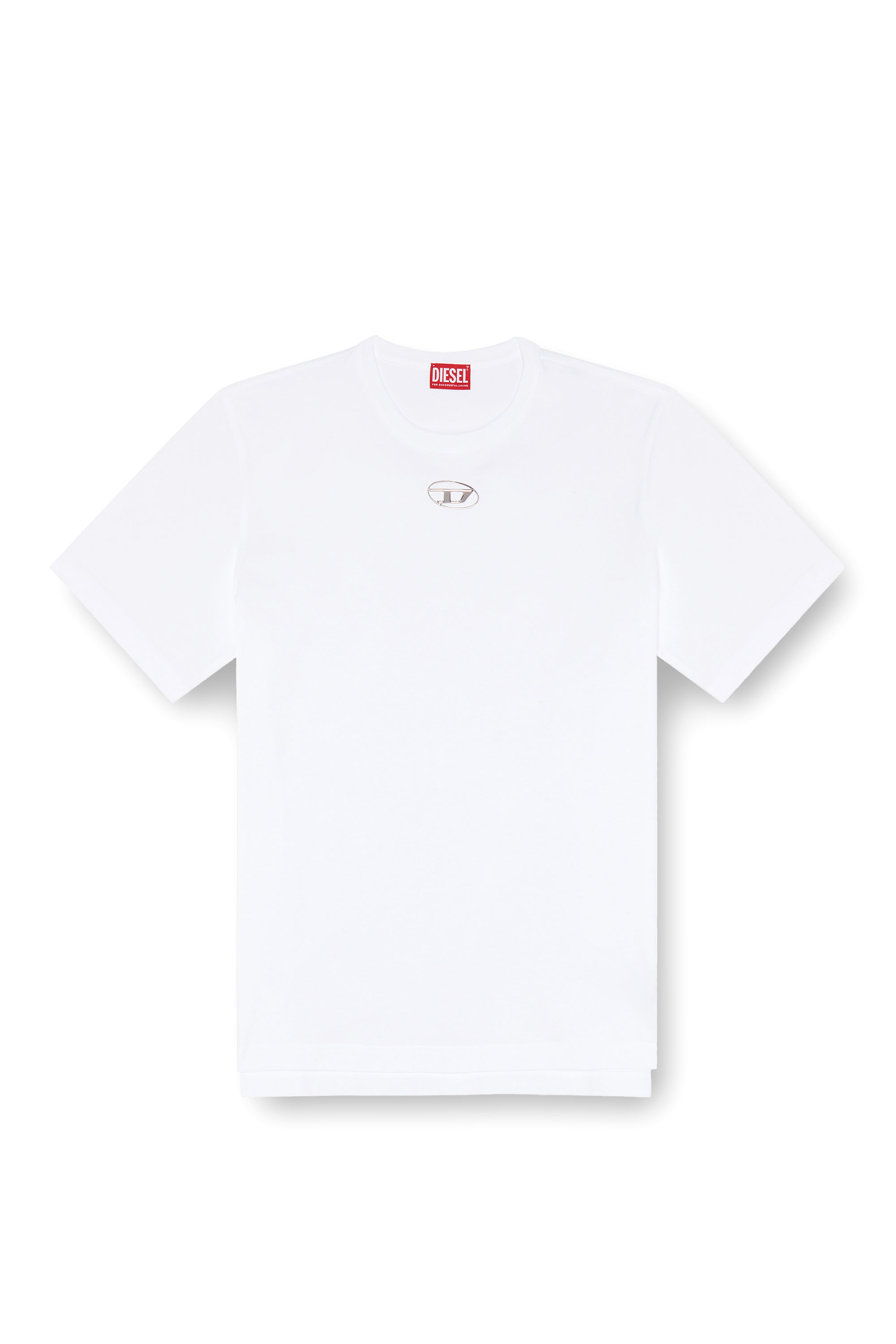 Diesel - T-JUST-OD, Man's T-shirt with injection moulded logo in White - 3