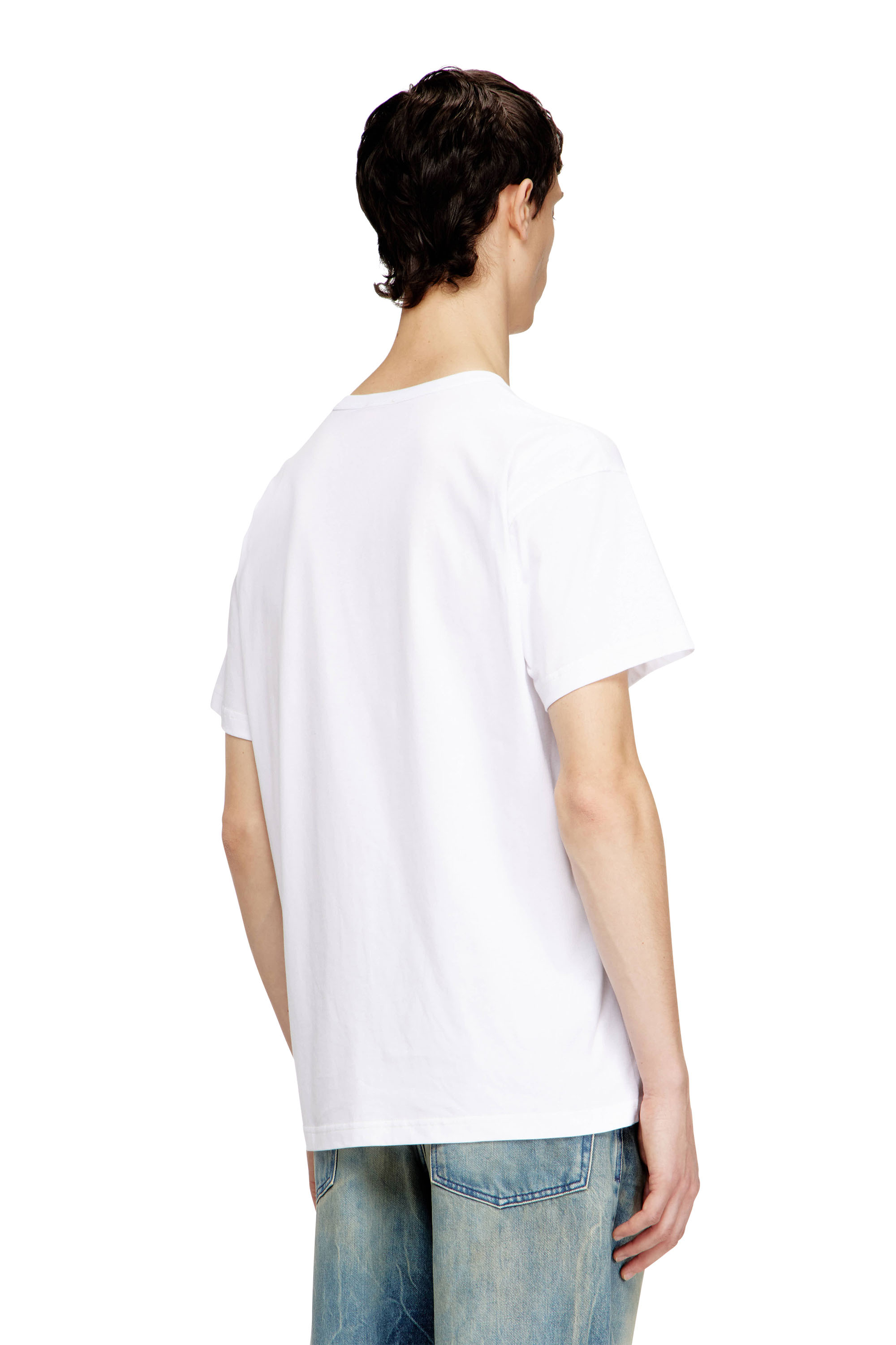 Diesel - T-NORM-FROG, Man's T-shirt with frog and logo print in White - 4