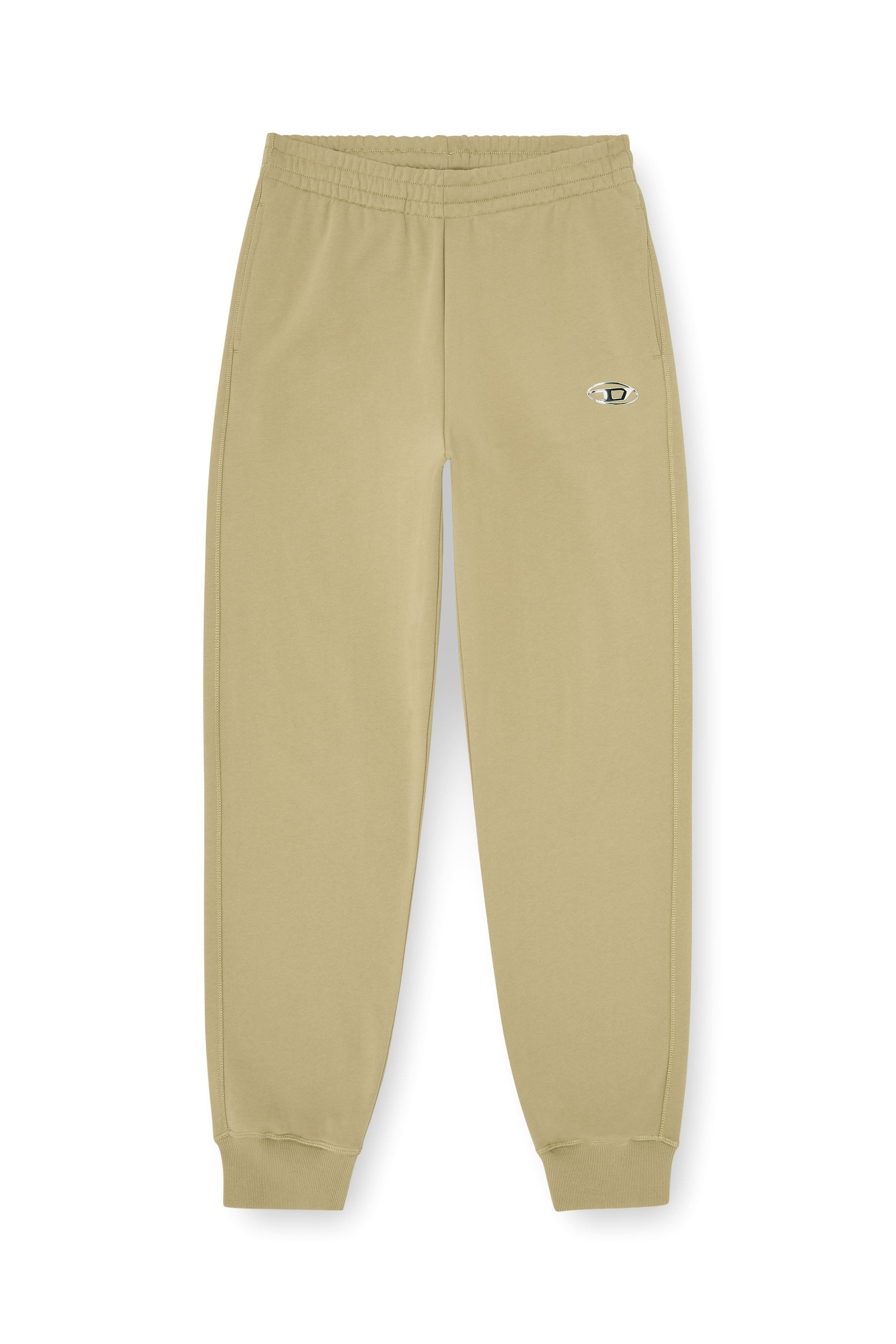 Diesel - P-MARKY-IOD, Man's Cotton pants with metallic Oval D in Beige - 4