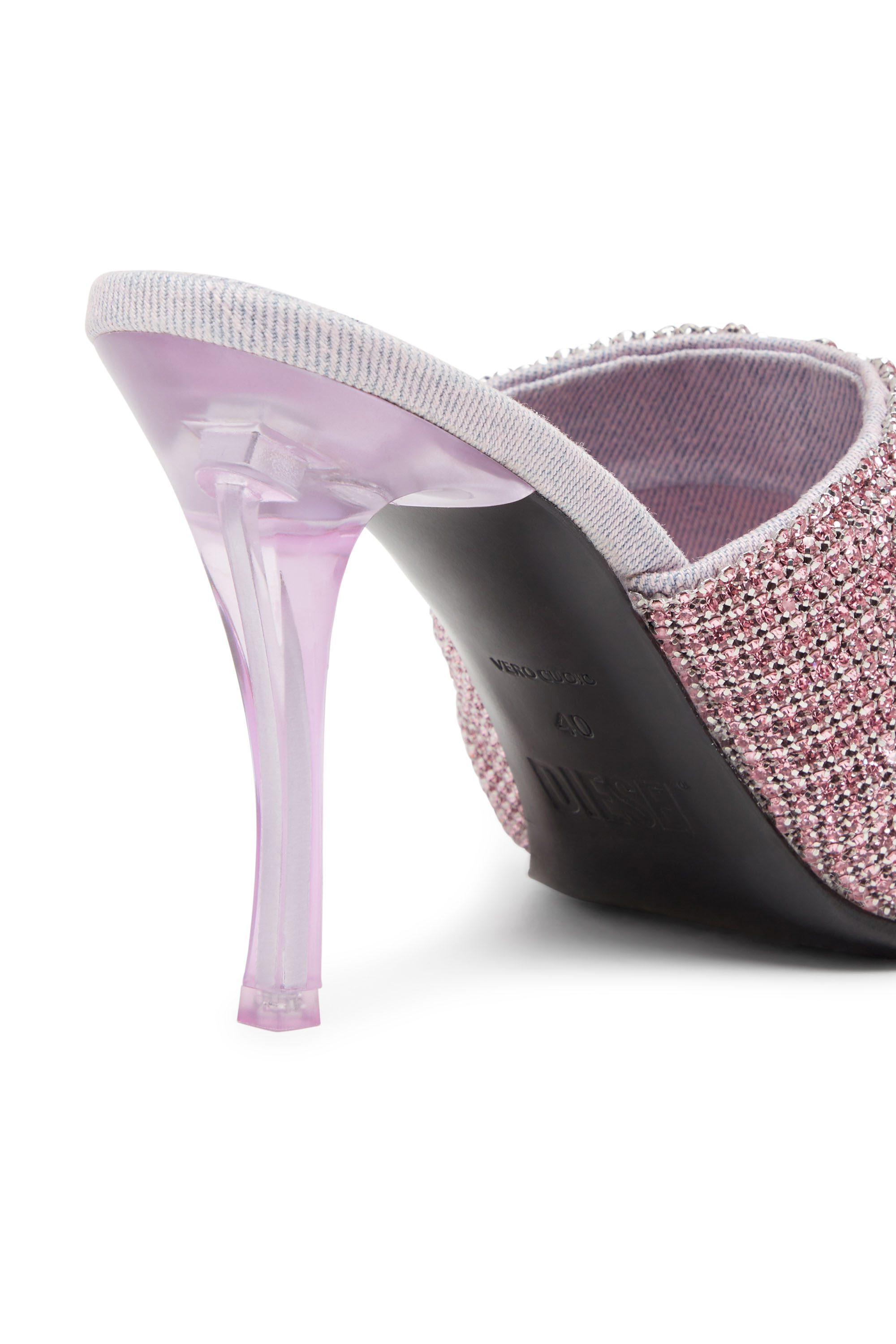 Diesel - D-SYDNEY SDL S, Woman D-Sydney Sdl S Sandals - Mule sandals with rhinestone band in Pink - Image 4