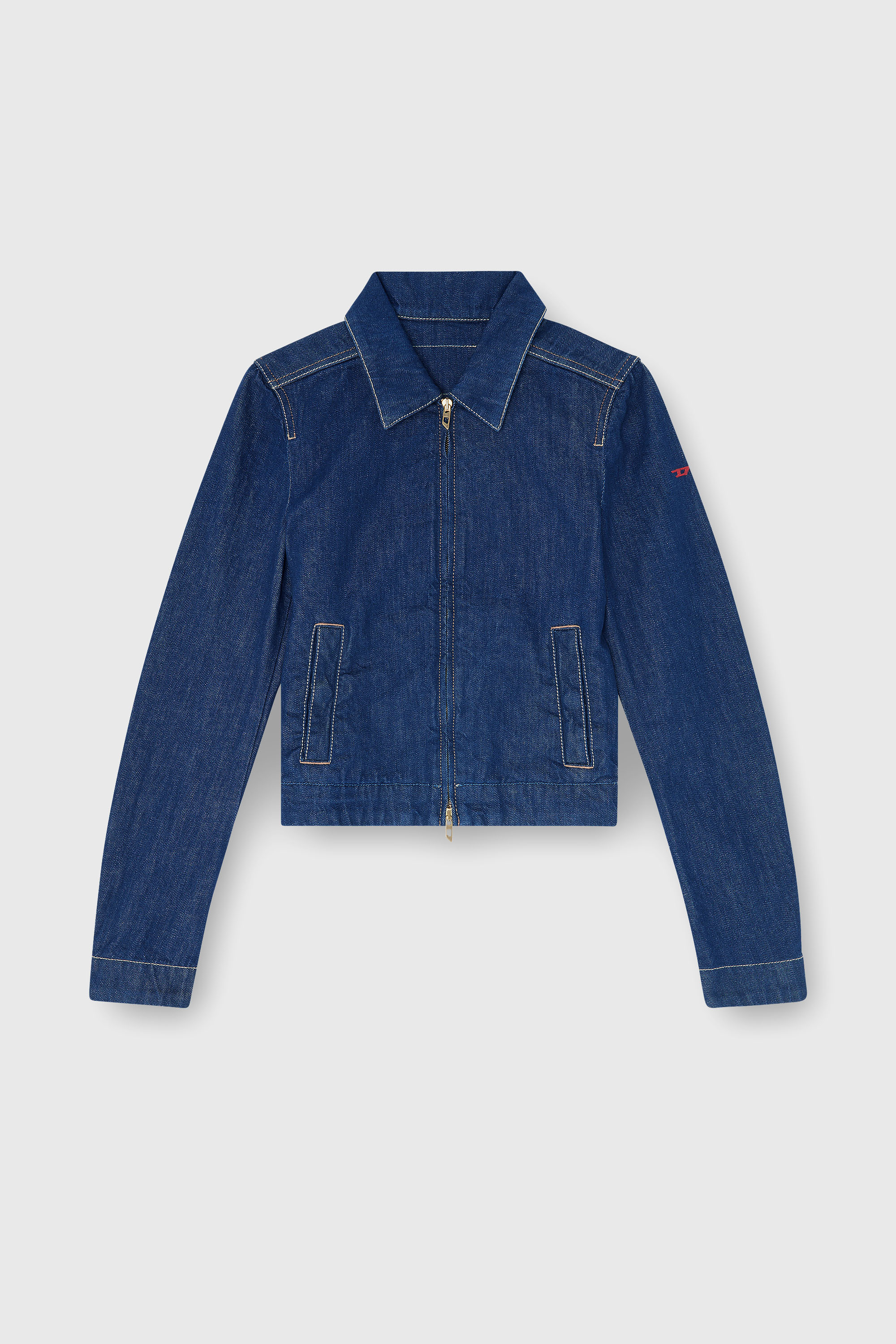 Diesel - DE-CORB, Woman's Coach jacket in rinse denim in Dark Blue - 2