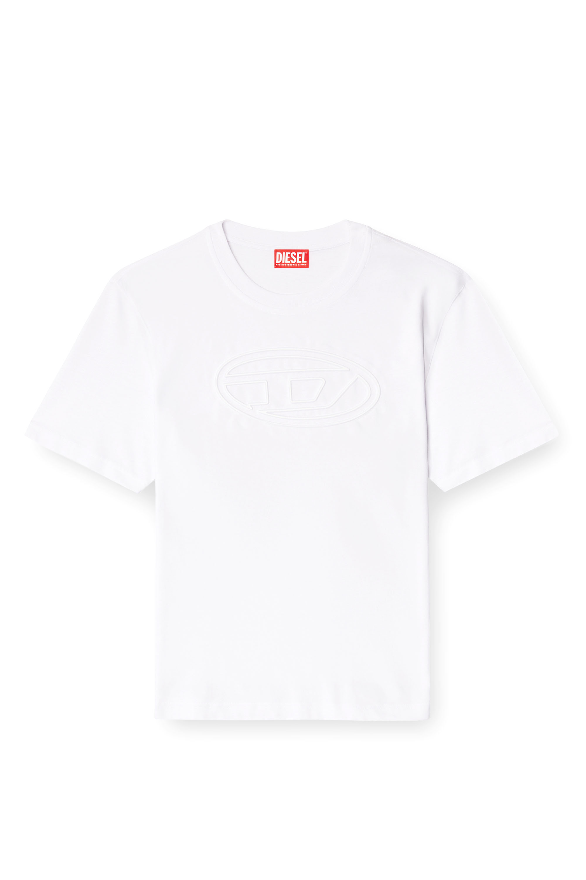 Diesel - T-ADJUST-BIGOVAL, Man's T-shirt with embossed Oval D in White - 2