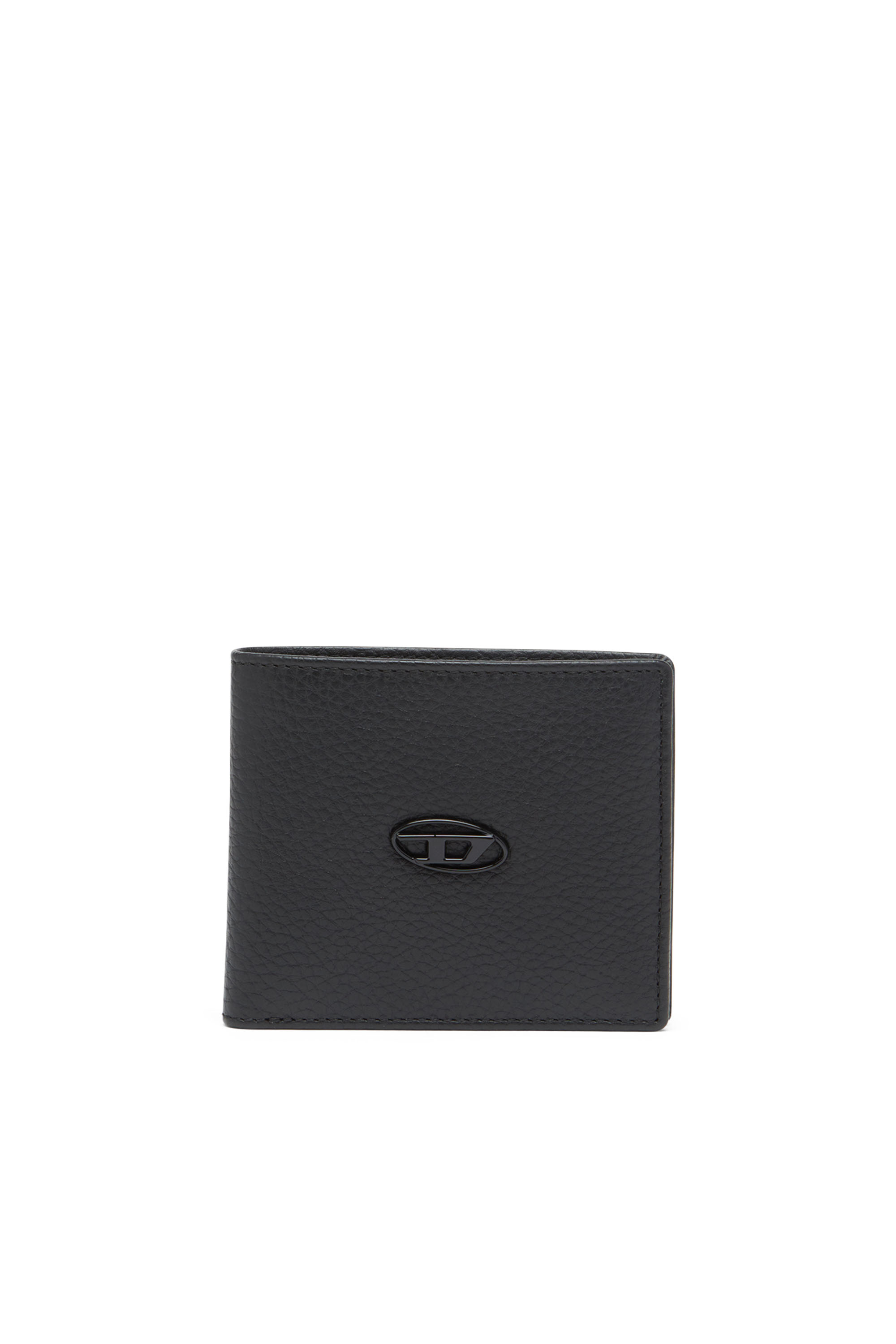 Diesel - BI FOLD COIN S, Man Bi-fold wallet in grainy leather in Black - Image 1