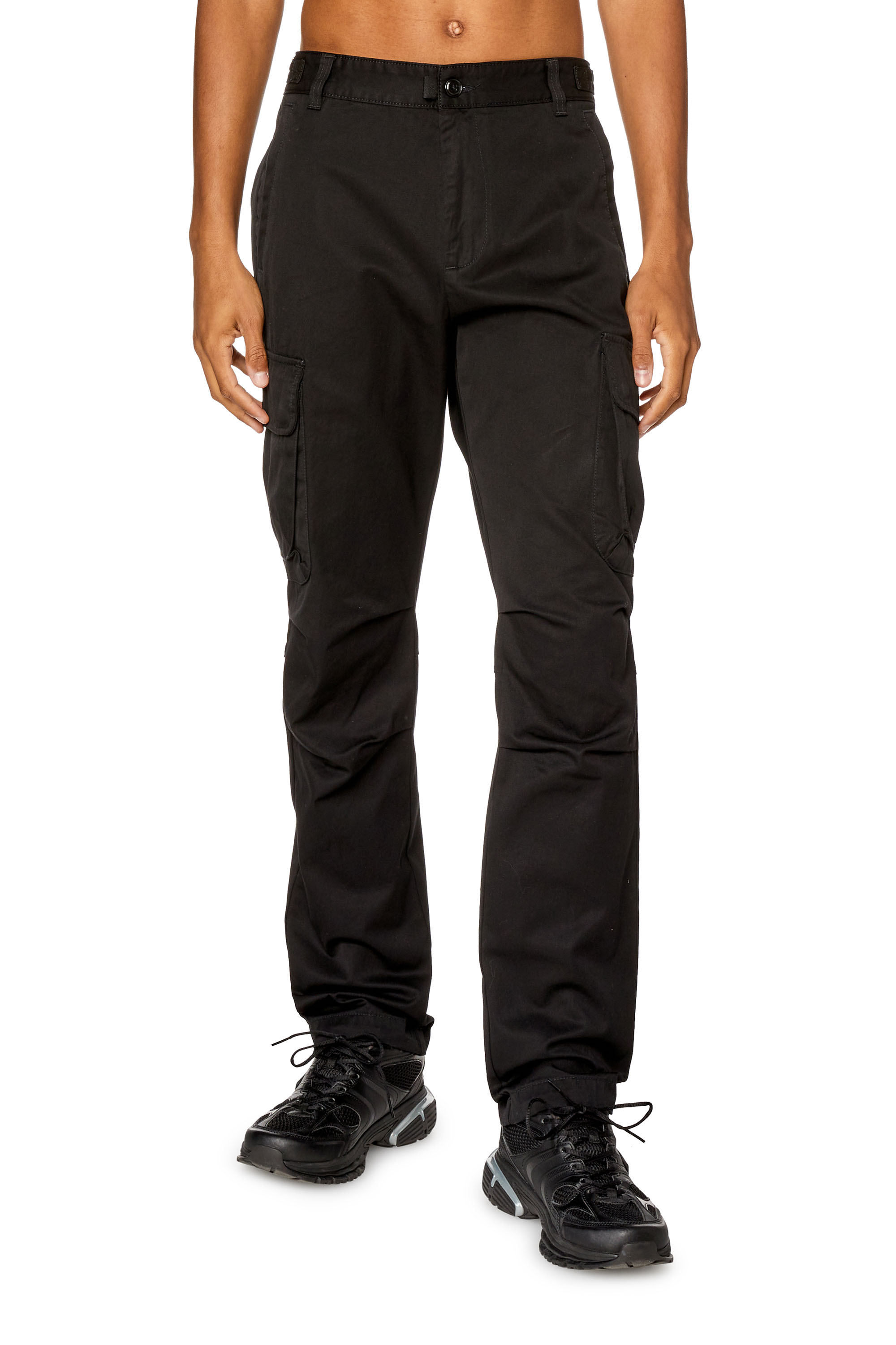Diesel - P-ARGYM, Man Twill cargo pants in organic cotton in Black - Image 1