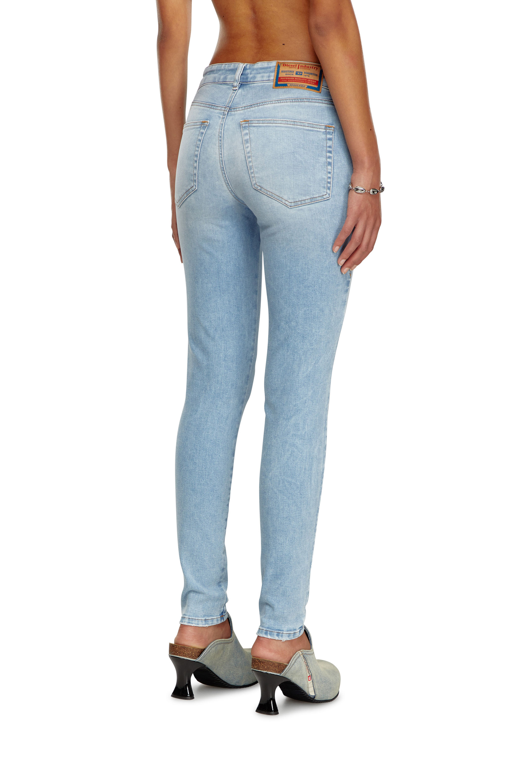 Diesel - Woman Super skinny Jeans 2017 Slandy 09J13, Light Blue - Image 3
