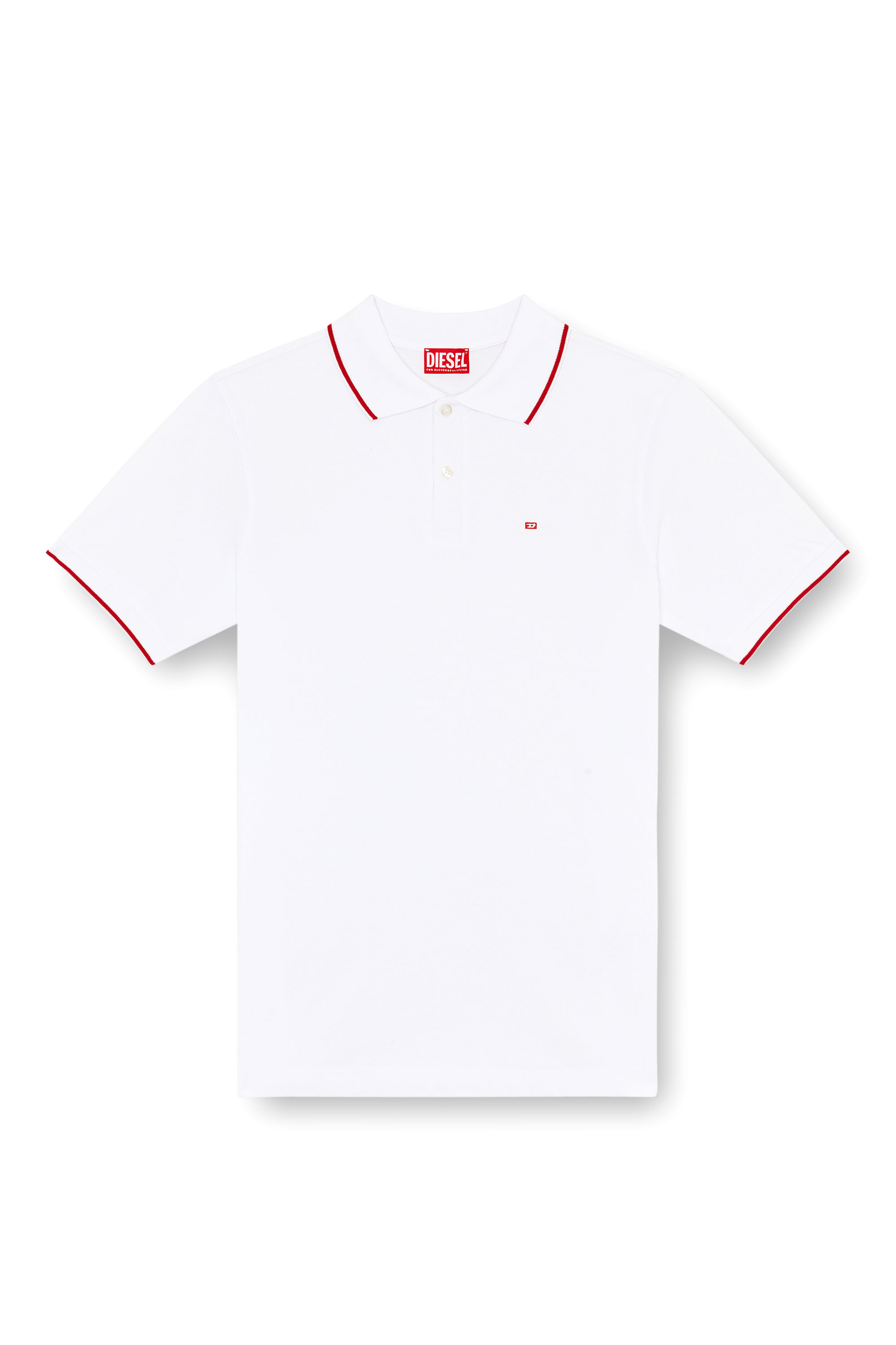 Diesel - T-FERRY-MICRODIV, Man's Polo shirt with micro Diesel embroidery in White - 3